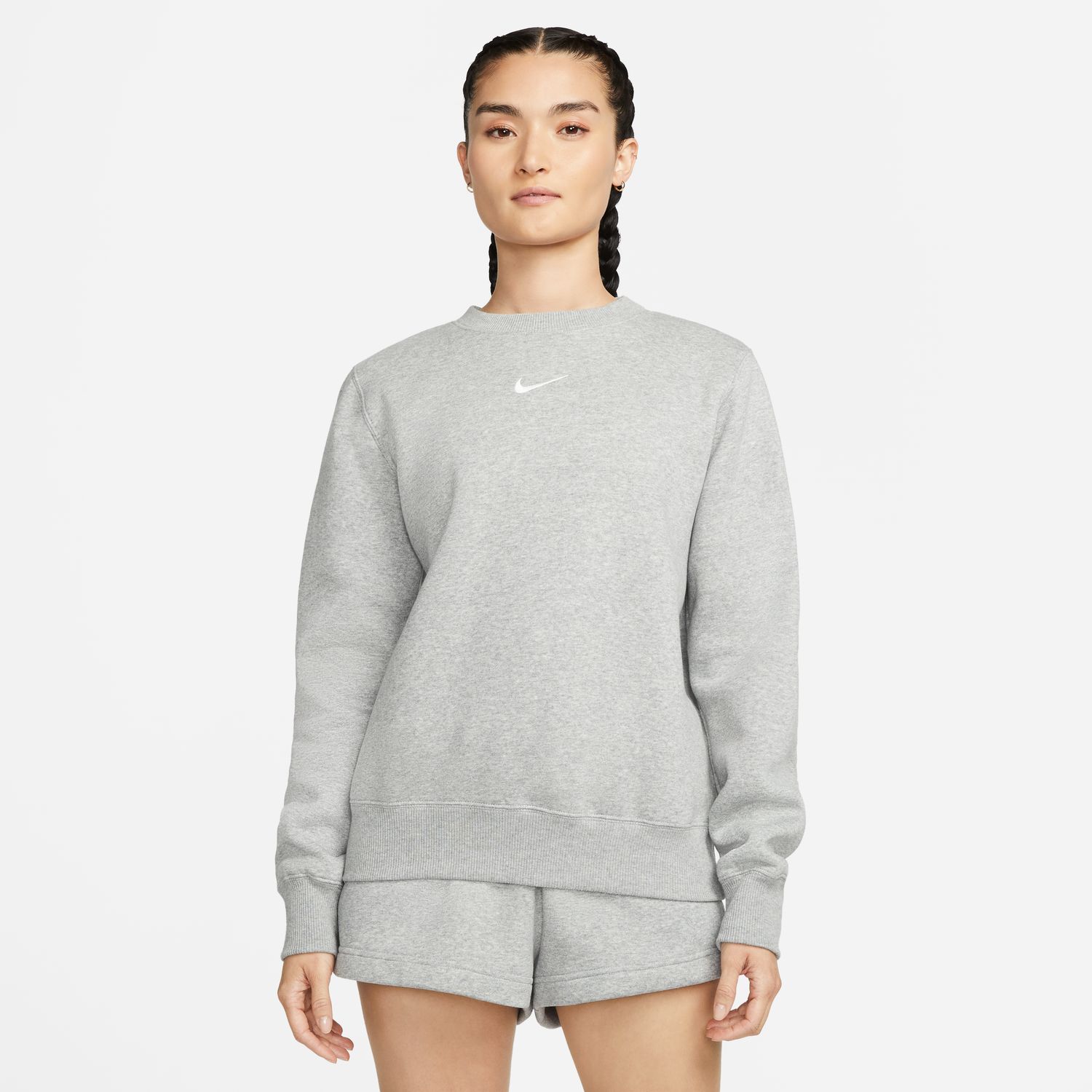 Nike Sportswear Phoenix Fleece Wmns Crew-Neck Sweatshirt Heather Grey - Dámské - Mikina Nike - Šedé - DQ5751-063