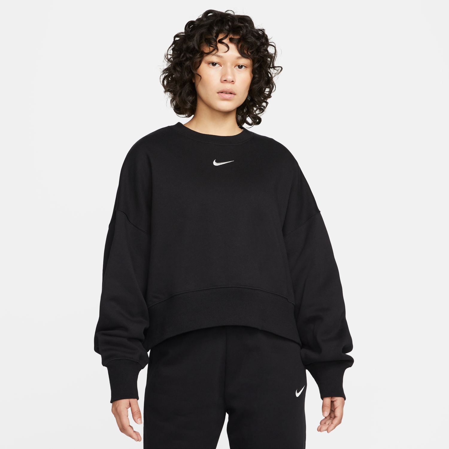 Levně Nike Sportswear Phoenix Fleece Wmns Over-Oversized Crewneck Black - Dámské - Mikina Nike - Černé - DQ5761-010