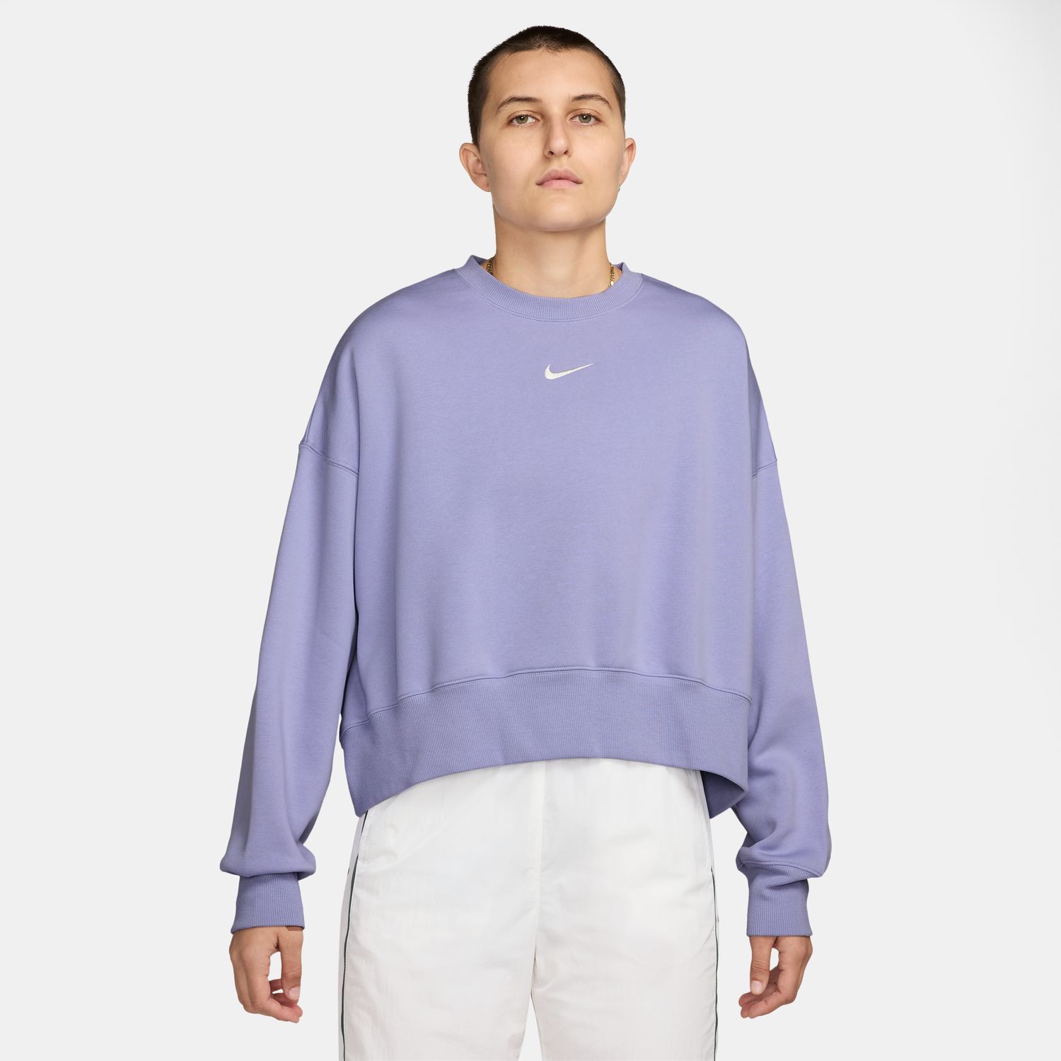 Nike Sportswear Phoenix Fleece Wmns Over-Oversized Crew-Neck Sweatshirt - Dámské - Mikina Nike - Fialové - DQ5761-533 - Velikost: L