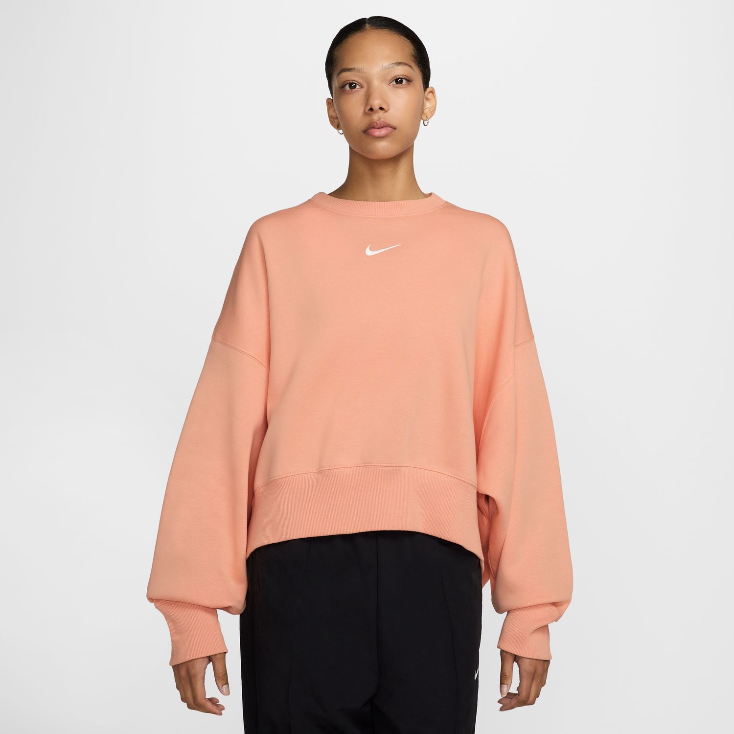 Levně Nike Sportswear Phoenix Fleece Wmns Over-Oversized Crew-Neck - Dámské - Mikina Nike - Oranžové - DQ5761-844