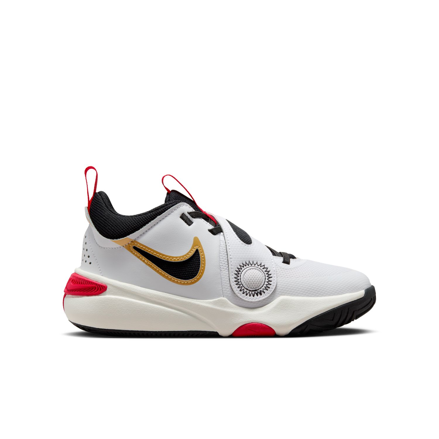 Nike Team Hustle D 11 "White Gold University Red" (GS) - Dětské - Tenisky Nike - Bílé - DV8996-104 - Velikost: 38.5