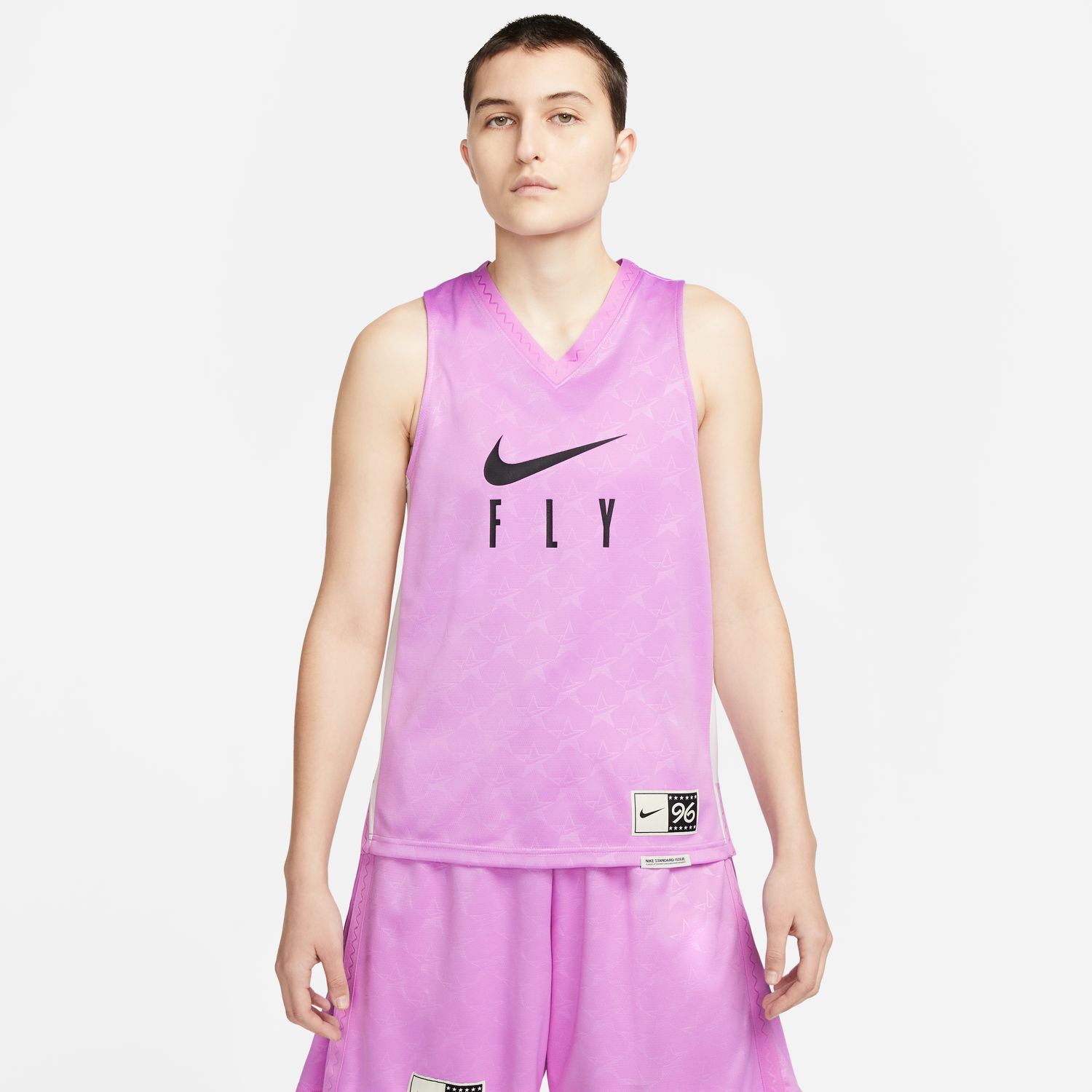 Nike Dri-FIT Standard Issue Wmns Basketball Jersey Rush Fuchsia - Dámské - Dres Nike - Fialové - DX3952-532 - Velikost: XL
