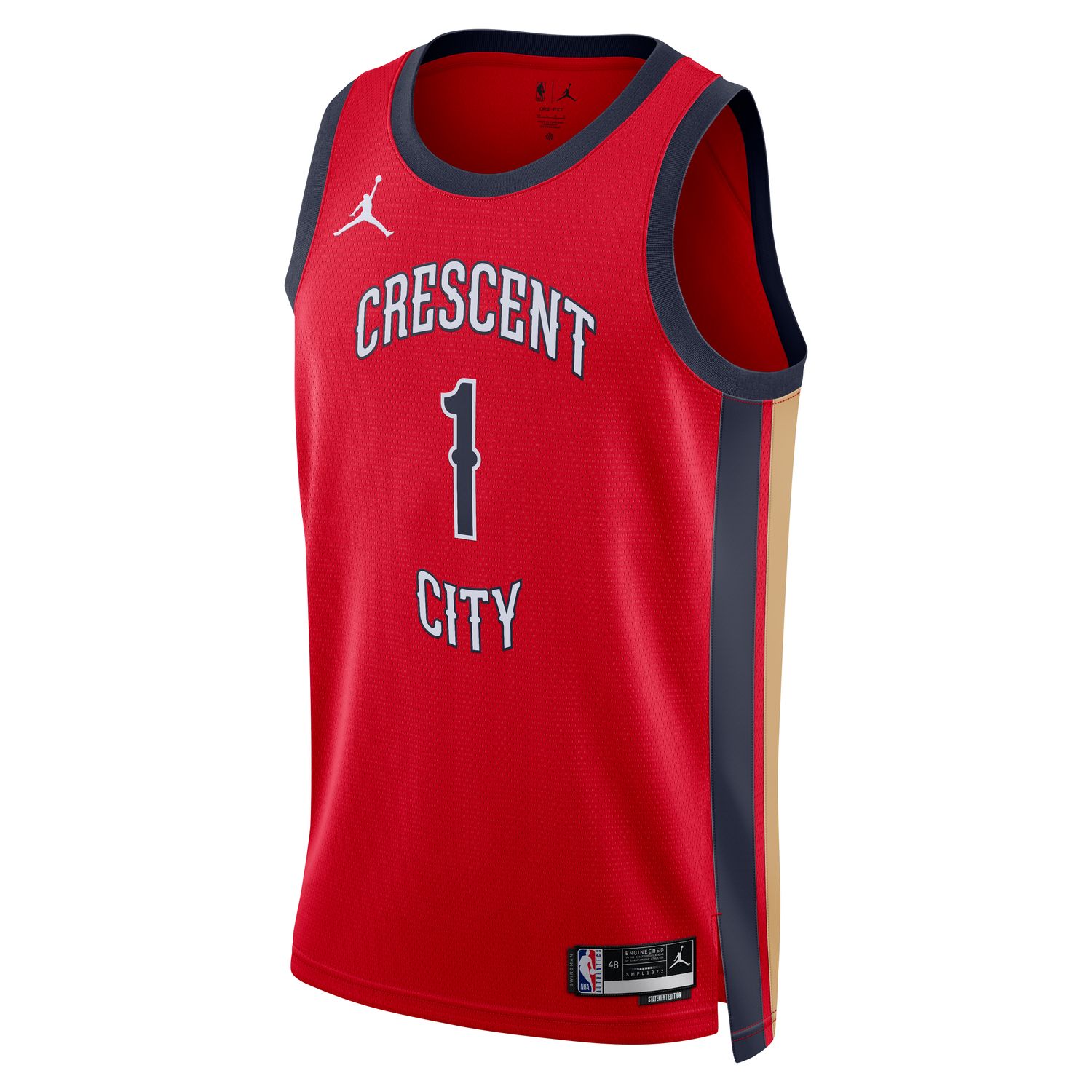 Jordan NBA Dri-FIT Zion Williamson New Orleans Pelicans 2023/24 Statement Edition Swingman Jersey - Pánské - Dres Jordan - Červené - DX8655-657 - Veli