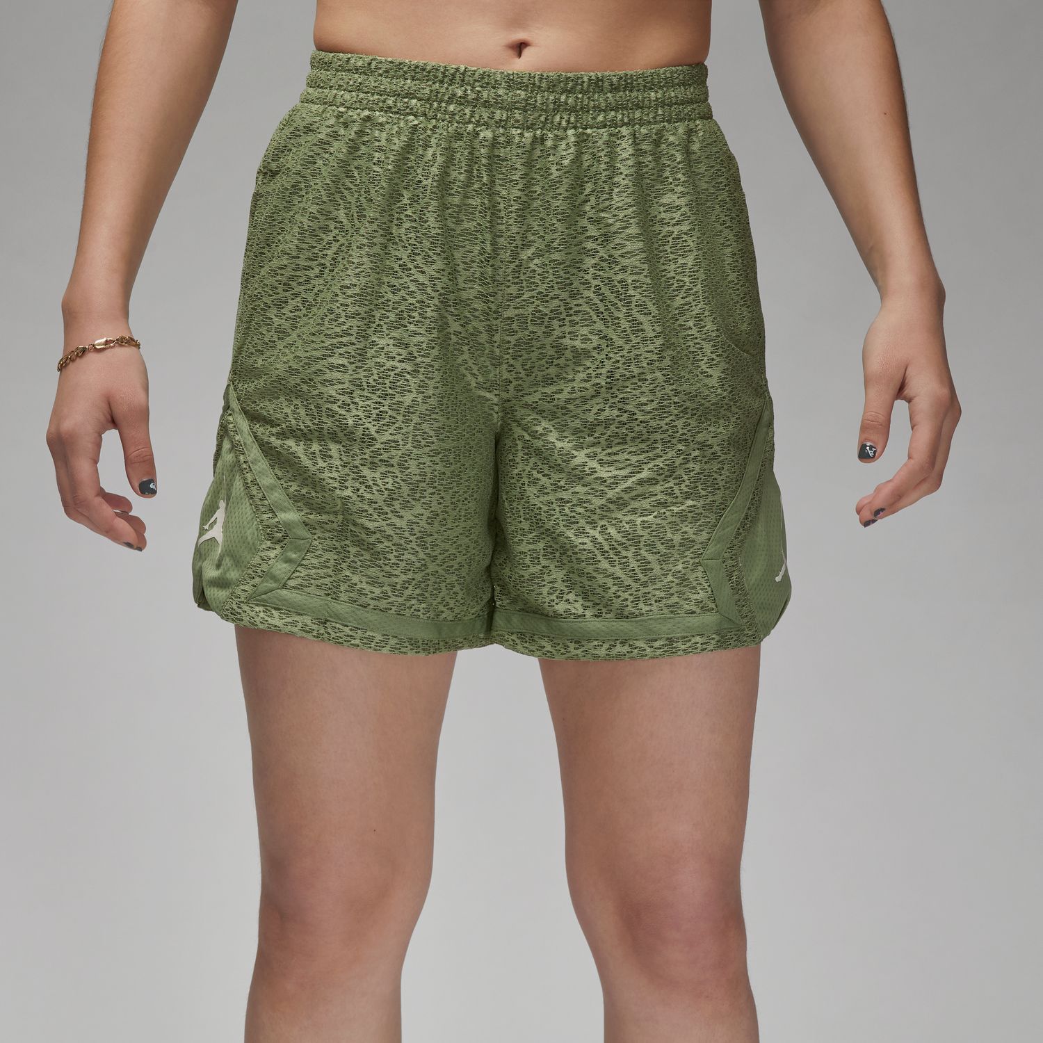 Jordan Sport Wmns Diamond Shorts Oil Green - Dámské - Kraťasy Jordan - Zelené - DZ3220-386 - Velikost: M