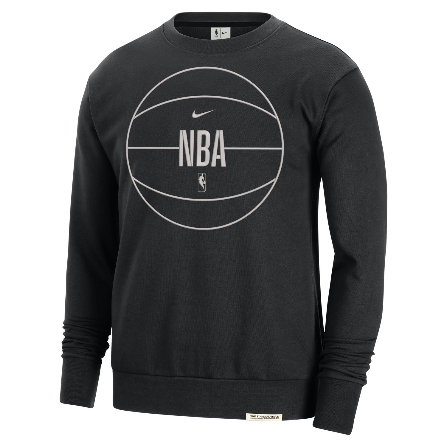 Nike Dri-FIT NBA Standard Issue Crewneck Black - Pánské - Mikina Nike - Černé - FB3765-010 - Velikost: M