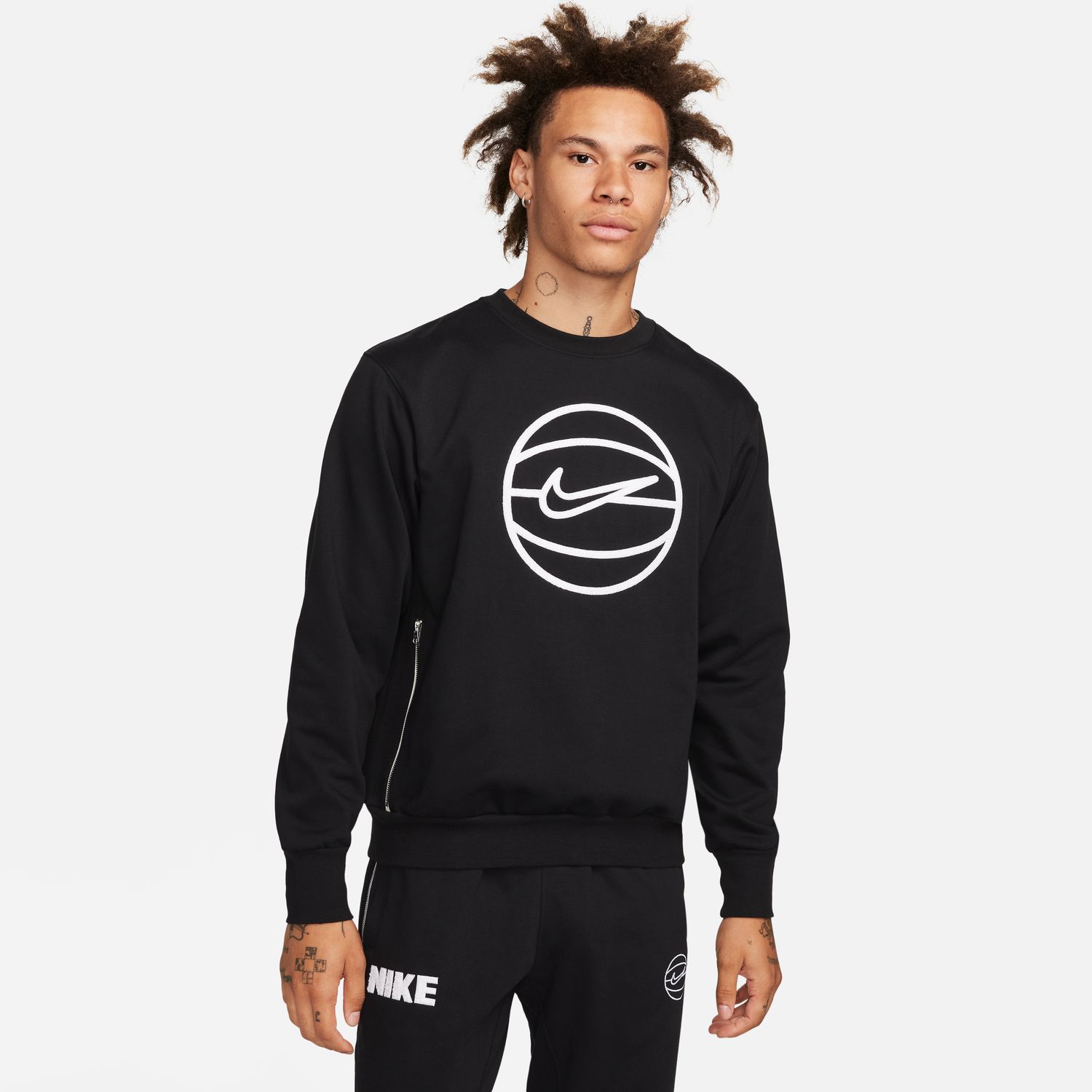 Nike Dri-FIT Standard Issue Basketball Crewneck Black - Pánské - Mikina Nike - Černé - FB7121-010 - Velikost: 2XL