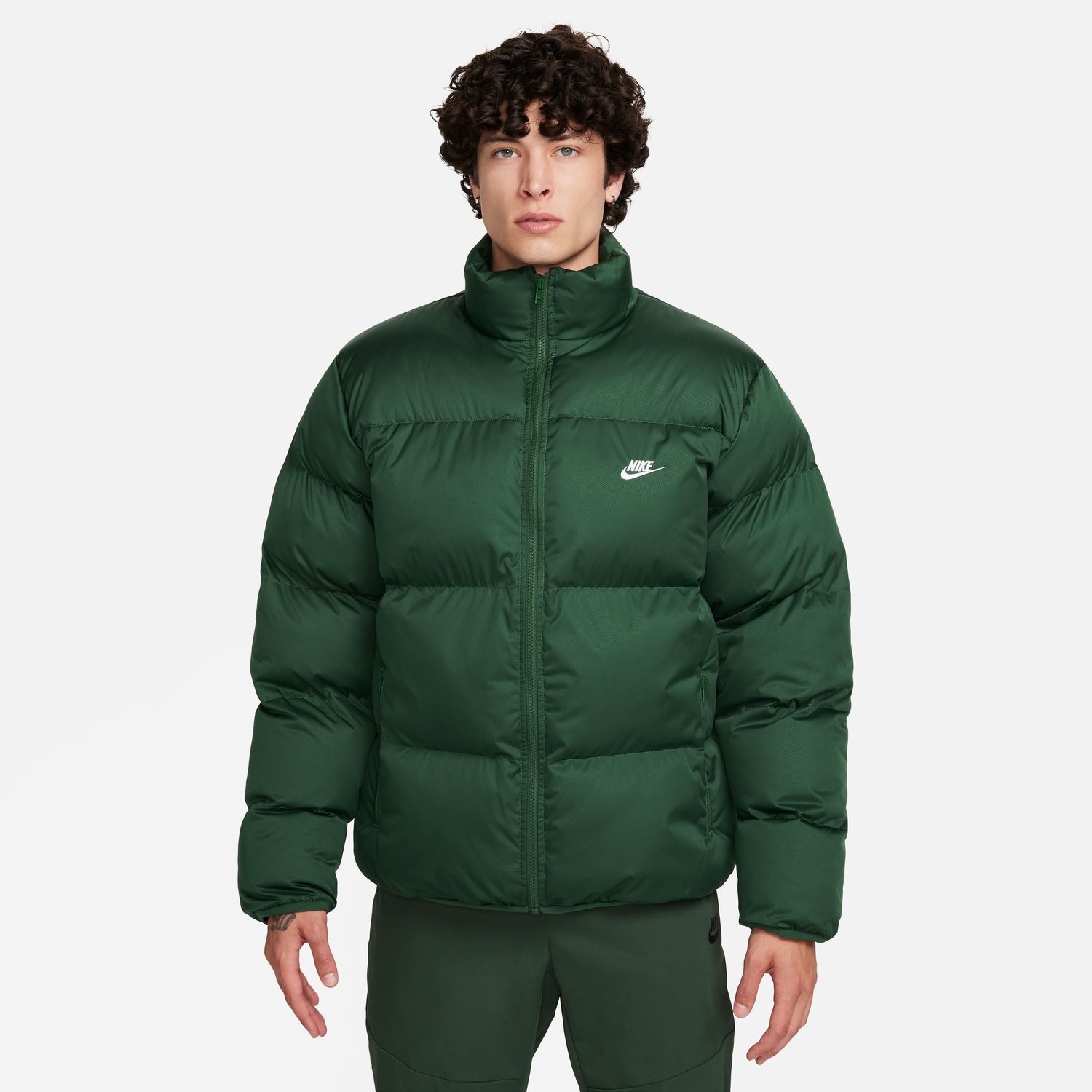 Nike Sportswear Club Puffer Jacket Fir - Pánské - Bunda Nike - Zelené - FB7368-323 - Velikost: 2XL