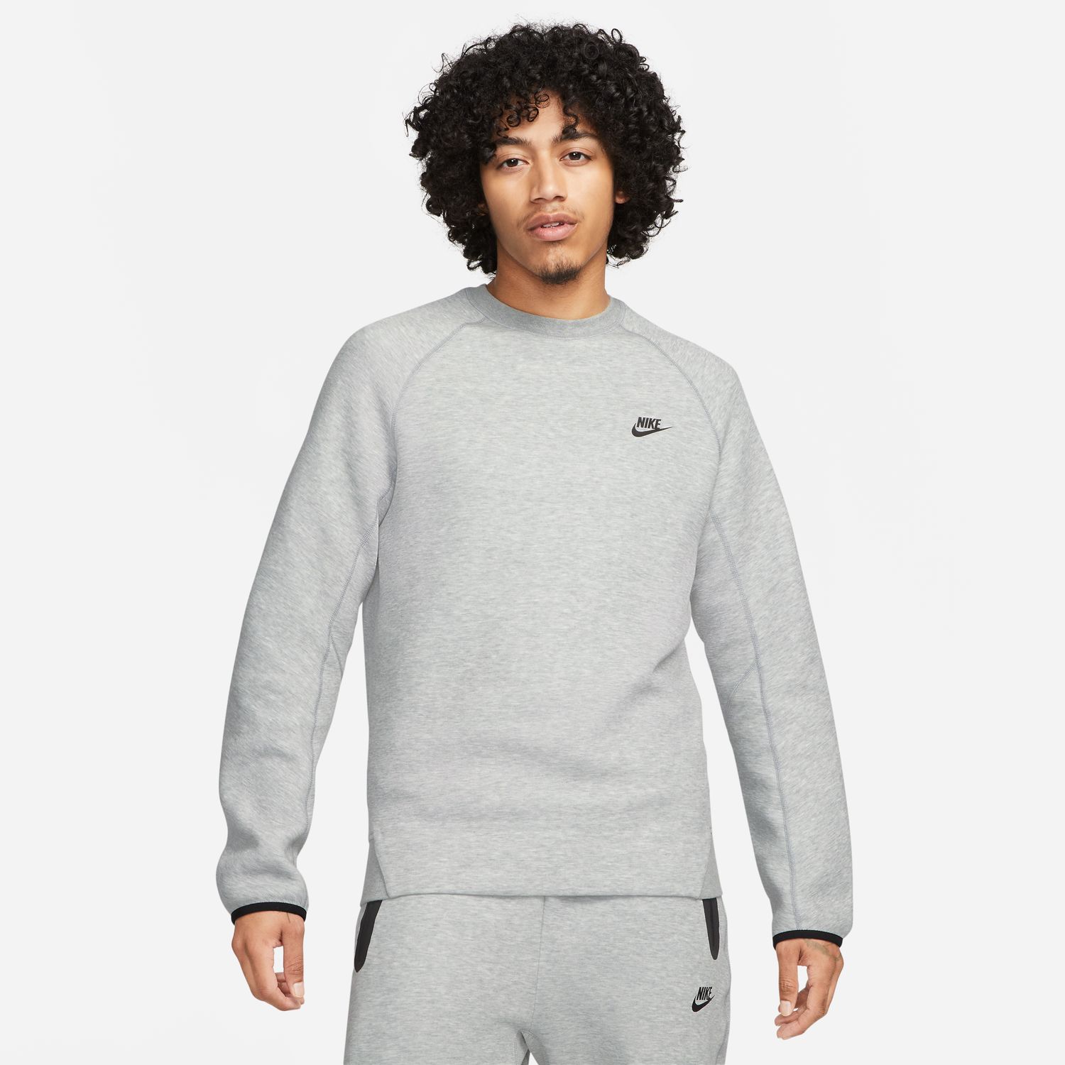 Nike Sportswear Tech Fleece Crewneck Heather Grey - Pánské - Mikina Nike - Šedé - FB7916-063 - Velikost: 2XL