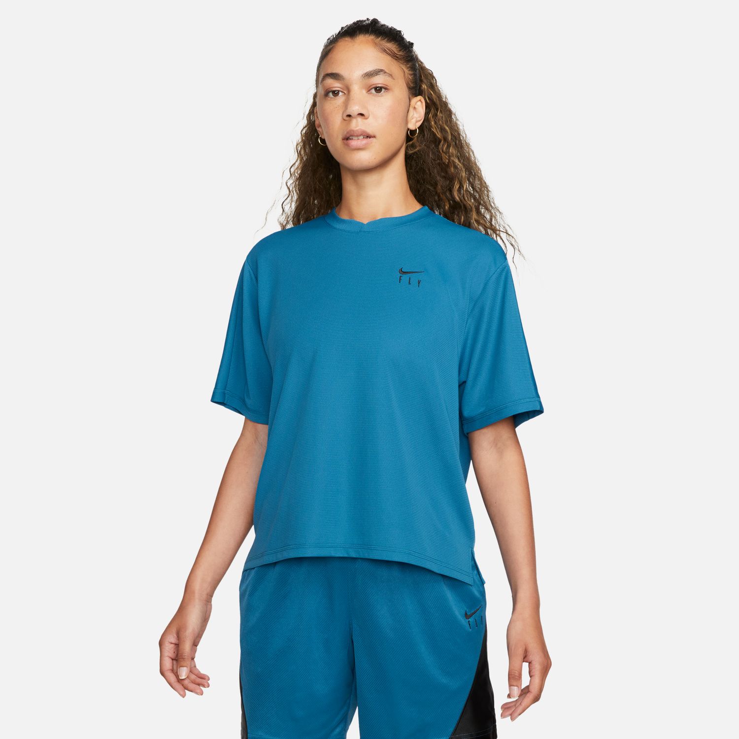 Nike Dri-FIT Wmns Warmup Tee Industrial Blue - Dámské - Triko Nike - Modré - FB7992-457 - Velikost: XL