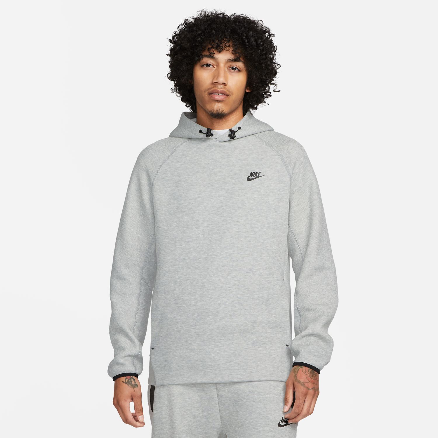 Levně Nike Sportswear Tech Fleece Pullover Hoodie Heather Grey - Pánské - Mikina Nike - Šedé - FB8016-063