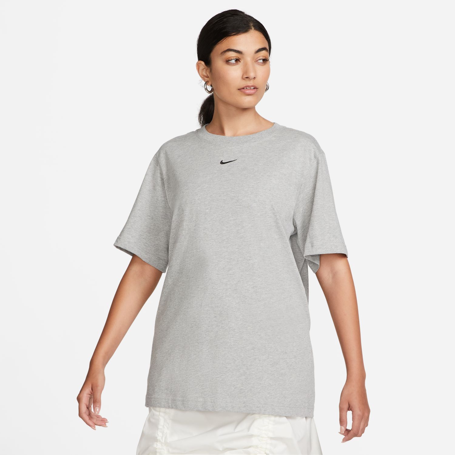 Nike Sportswear Essential Wmns Tee Heather Grey - Dámské - Triko Nike - Šedé - FD4149-063 - Velikost: XL
