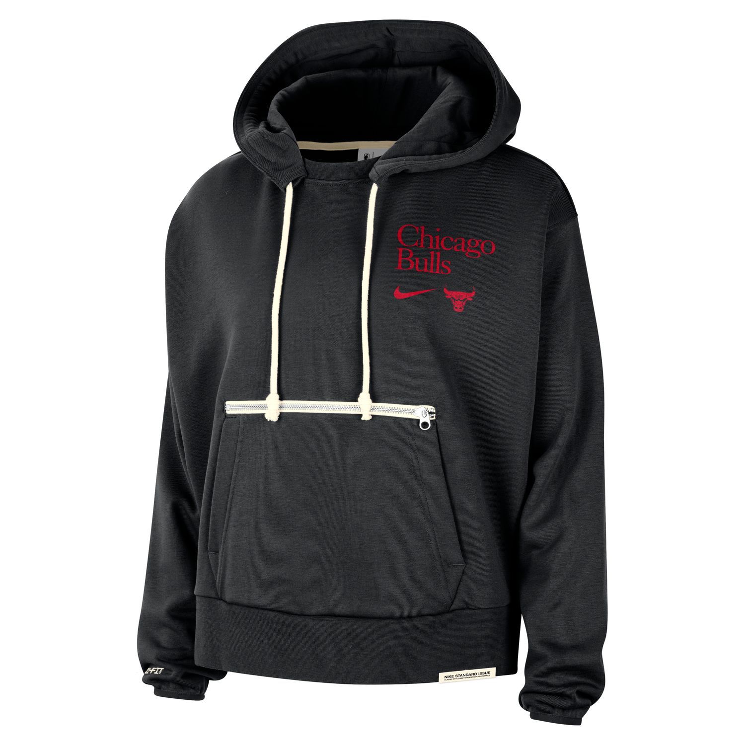 Nike NBA Dri-FIT Chicago Bulls Standard Issue Wmns Hoodie - Dámské - Mikina Nike - Černé - FD8887-010 - Velikost: XL