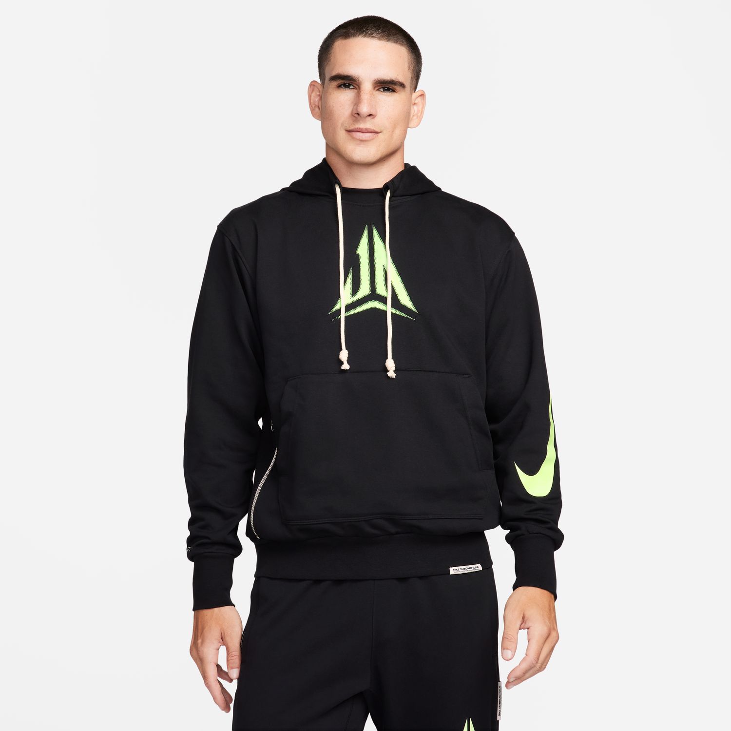 Nike Dri-FIT Ja Standard Issue Pullover Basketball Hoodie Black - Pánské - Mikina Nike - Černé - FN2987-010 - Velikost: 2XL