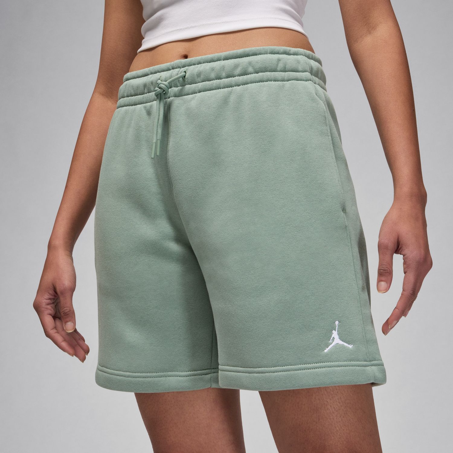 Jordan Brooklyn Fleece Wmns Shorts Jade Smoke - Dámské - Kraťasy Jordan - Zelené - FN4497-304 - Velikost: XS