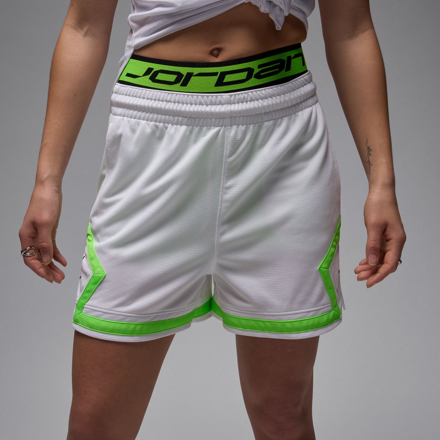 Jordan Sport Wmns 4" Diamond Shorts White - Pánské - Kraťasy Jordan - Bílé - FN5134-102 - Velikost: XL
