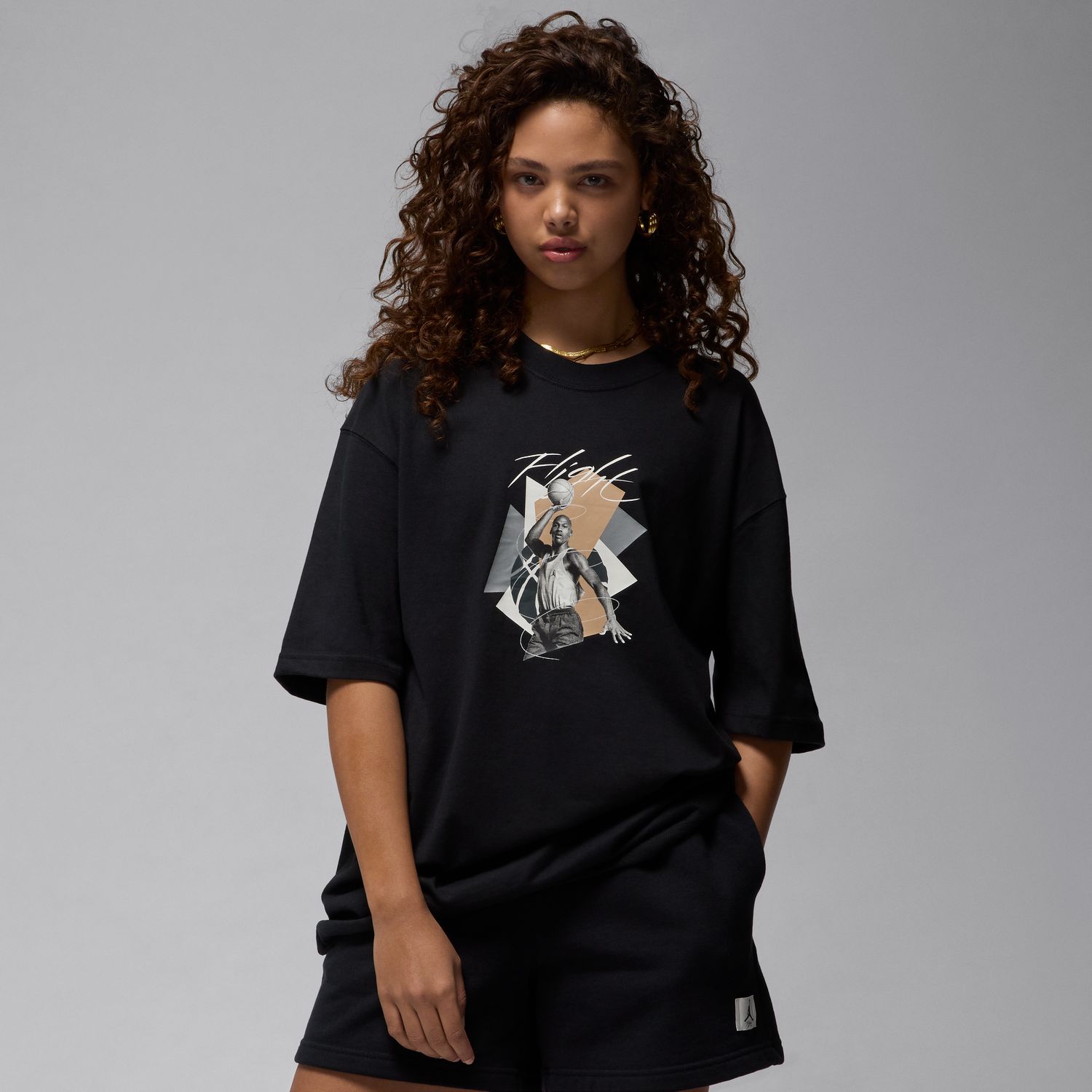 Levně Jordan Wmns Oversized Graphic Tee Black - Dámské - Triko Jordan - Černé - FN5708-010