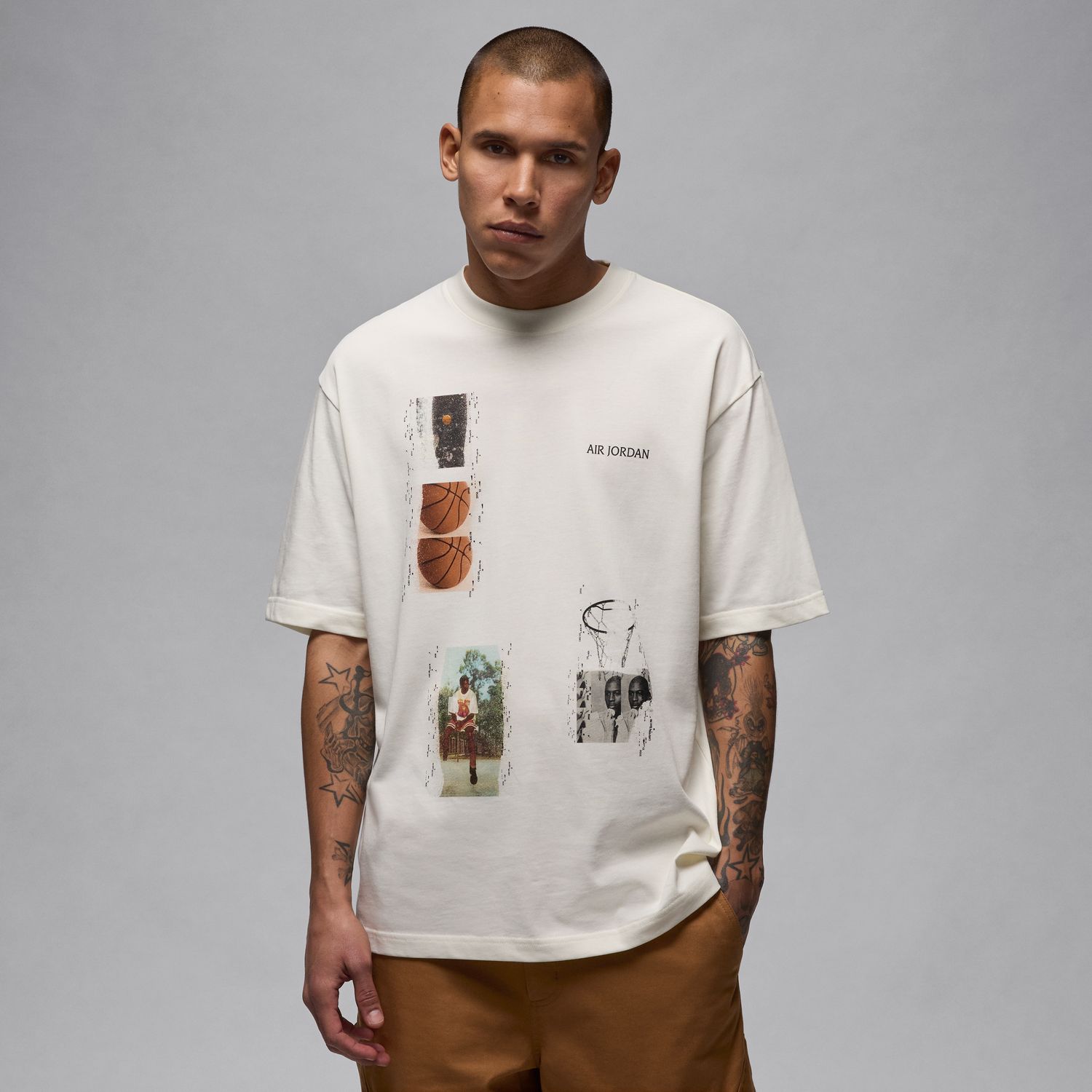 Jordan Flight Heritage 85 Tee Sail - Pánské - Triko Jordan - Bílé - FN5986-133 - Velikost: S