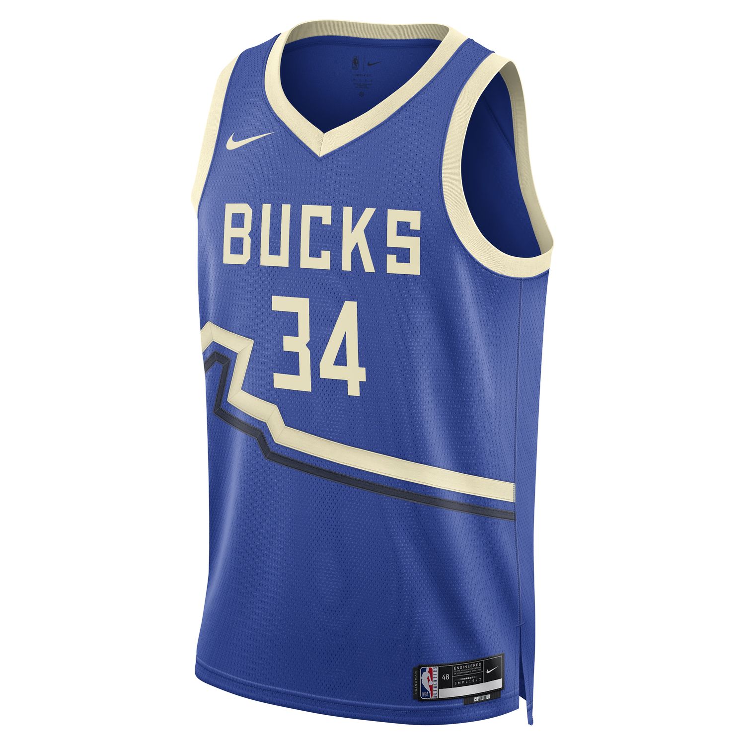 Nike Dri-FIT NBA Giannis Antetokounmpo Milwaukee Bucks 2024/25 City Edition Swingman Jersey - Pánské - Dres Nike - Modré - FQ4349-481 - Velikost: 2XL