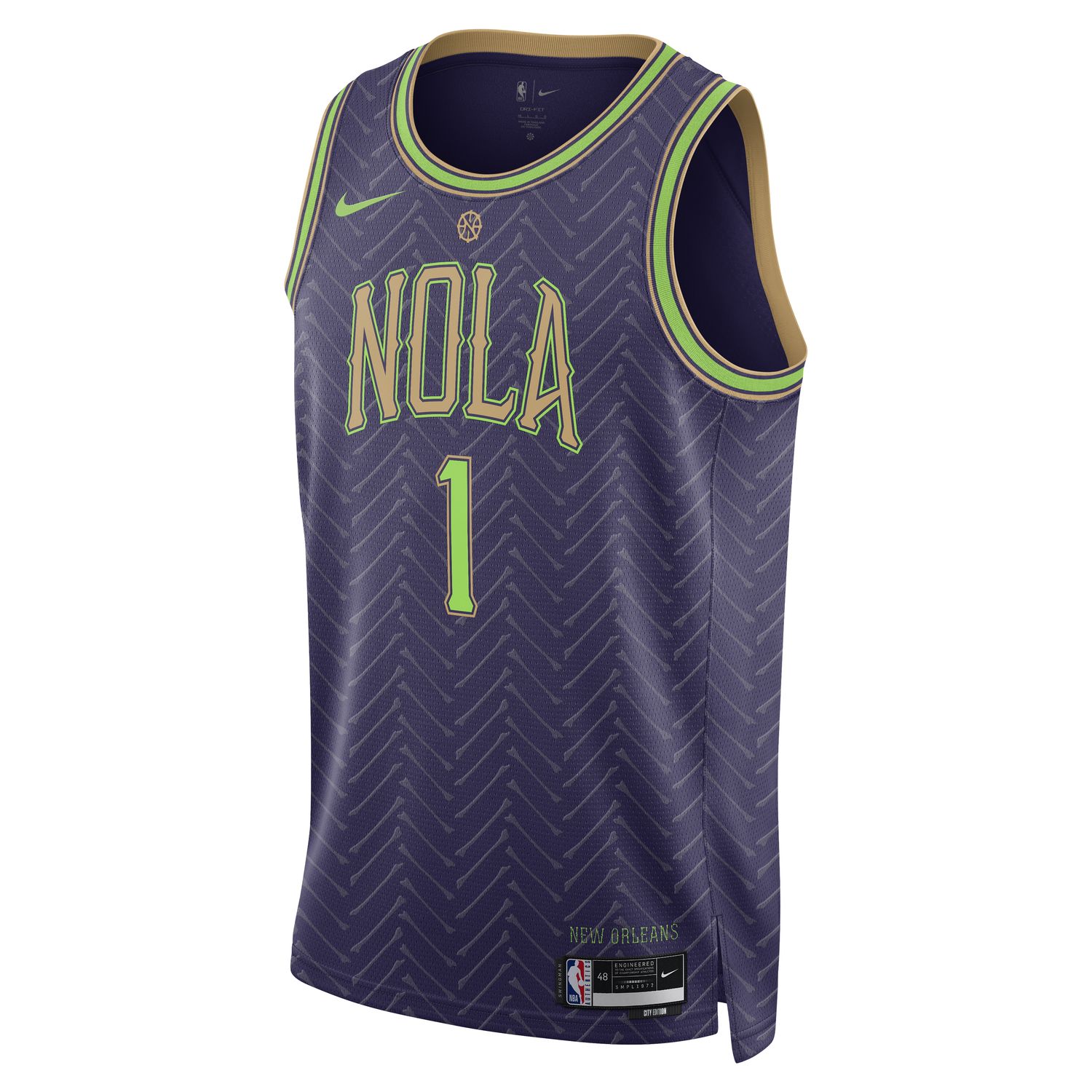 Nike Dri-FIT NBA Zion Williamson New Orleans Pelicans 2024/25 City Edition Swingman Jersey - Pánské - Dres Nike - Fialové - FQ4351-537 - Velikost: M