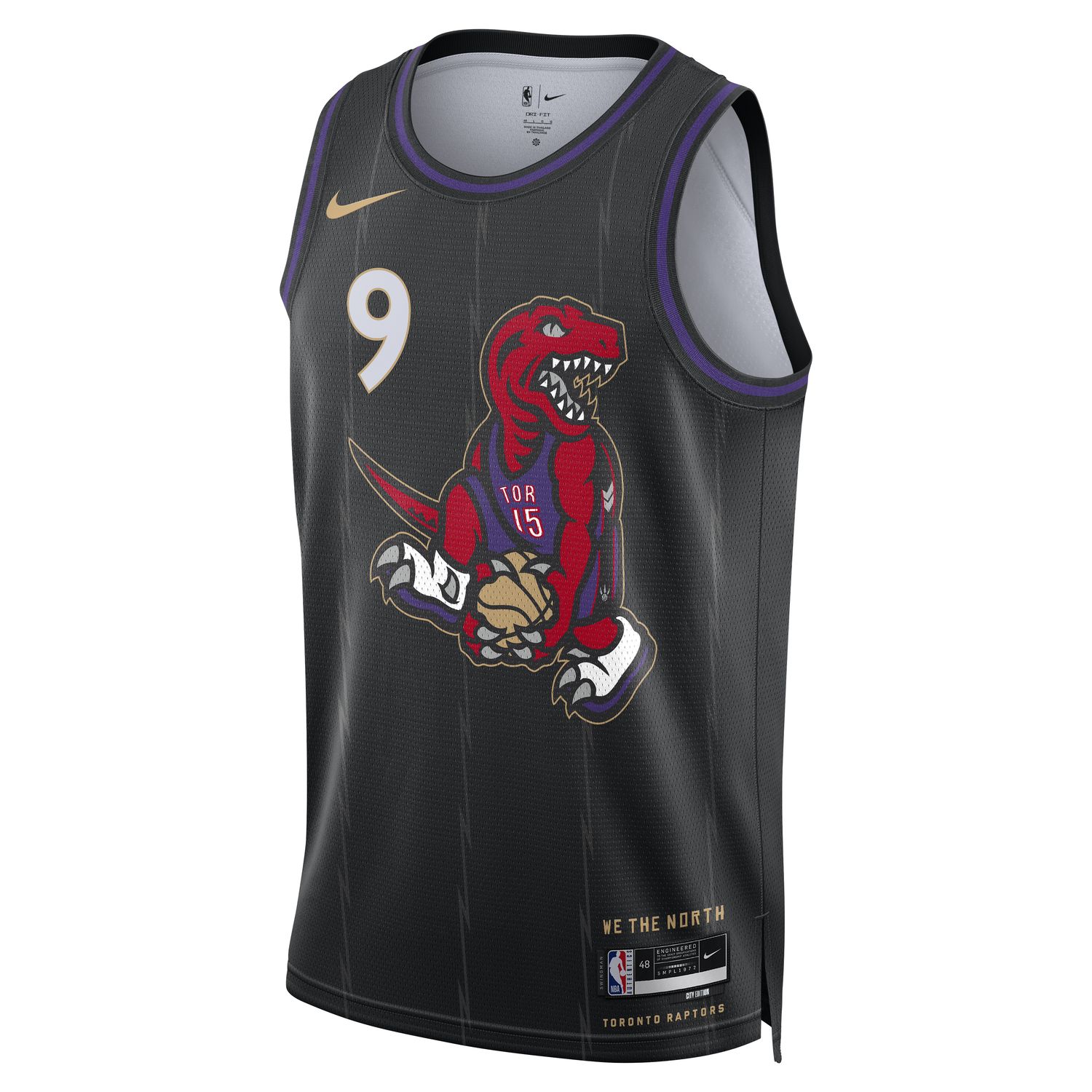 Nike Dri-FIT NBA Rj Barrett Toronto Raptors 2024/25 City Edition Swingman Jersey - Pánské - Dres Nike - Černé - FQ4362-012 - Velikost: S