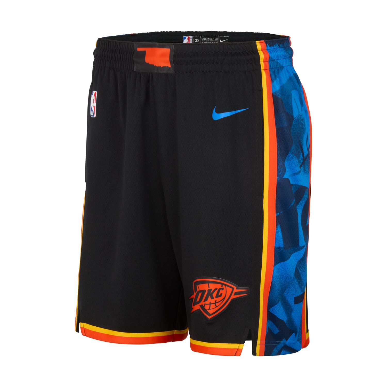 Nike Dri-FIT NBA Oklahoma City Thunder 2024/25 City Edition Swingman Shorts - Pánské - Kraťasy Nike - Černé - FQ4417-010 - Velikost: S