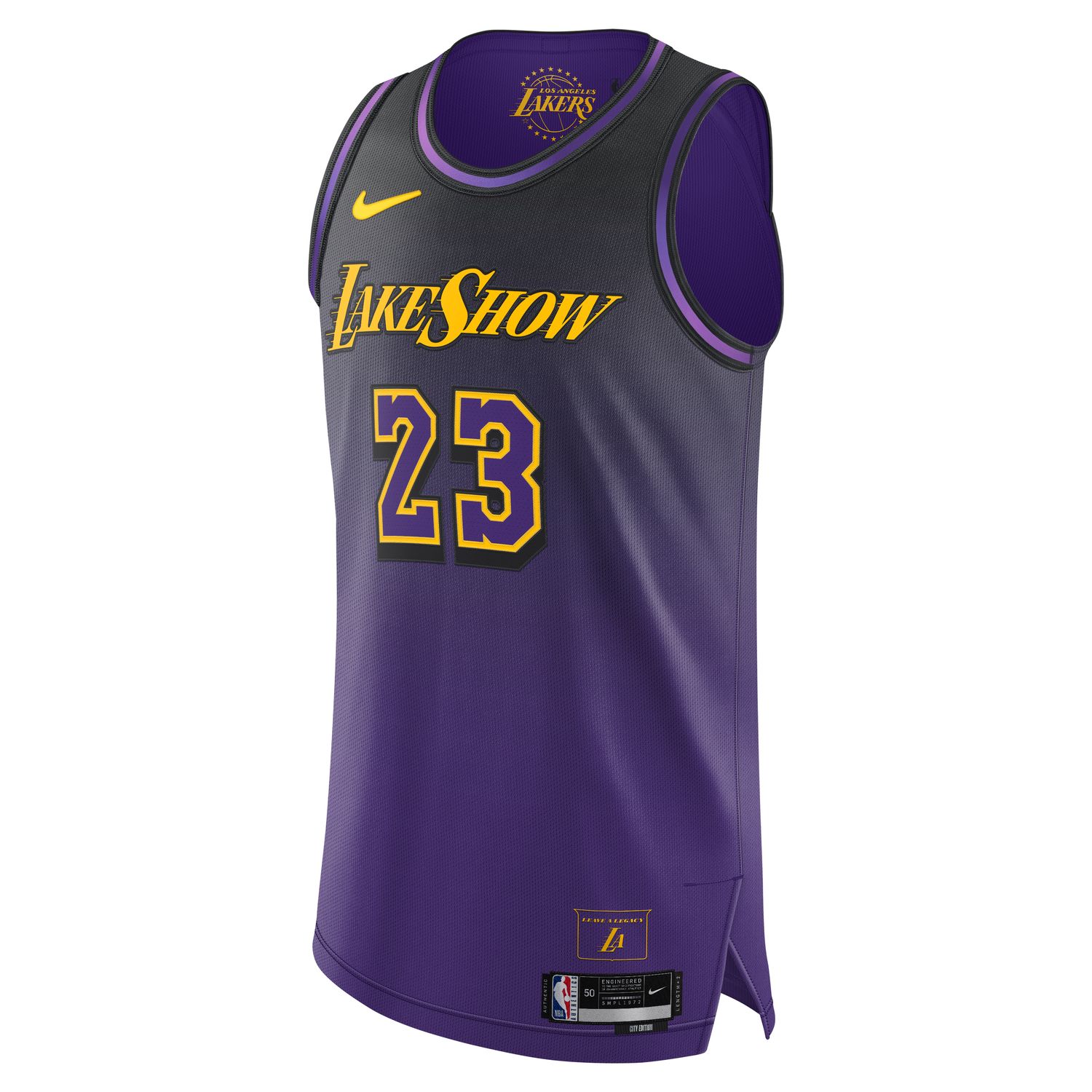 Nike Dri-FIT ADV NBA LeBron James Los Angeles Lakers 2024/25 City Edition Authentic Jersey - Pánské - Dres Nike - Fialové - FQ4469-504 - Velikost: 44