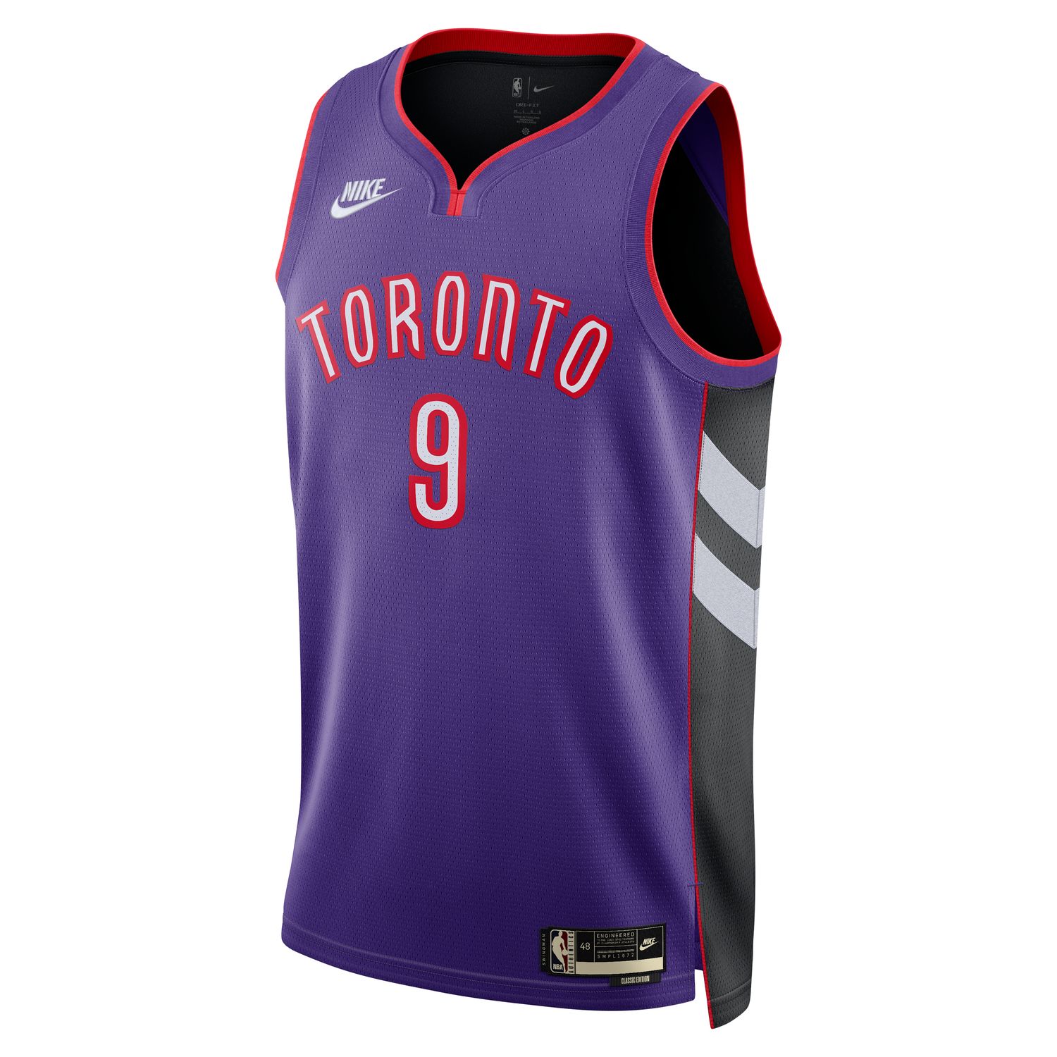 Nike Dri-FIT NBA RJ Barrett Torronto Raptors 24/25 Hardwood Classics Swingman Jersey - Pánské - Dres Nike - Fialové - FQ4692-506 - Velikost: 2XL