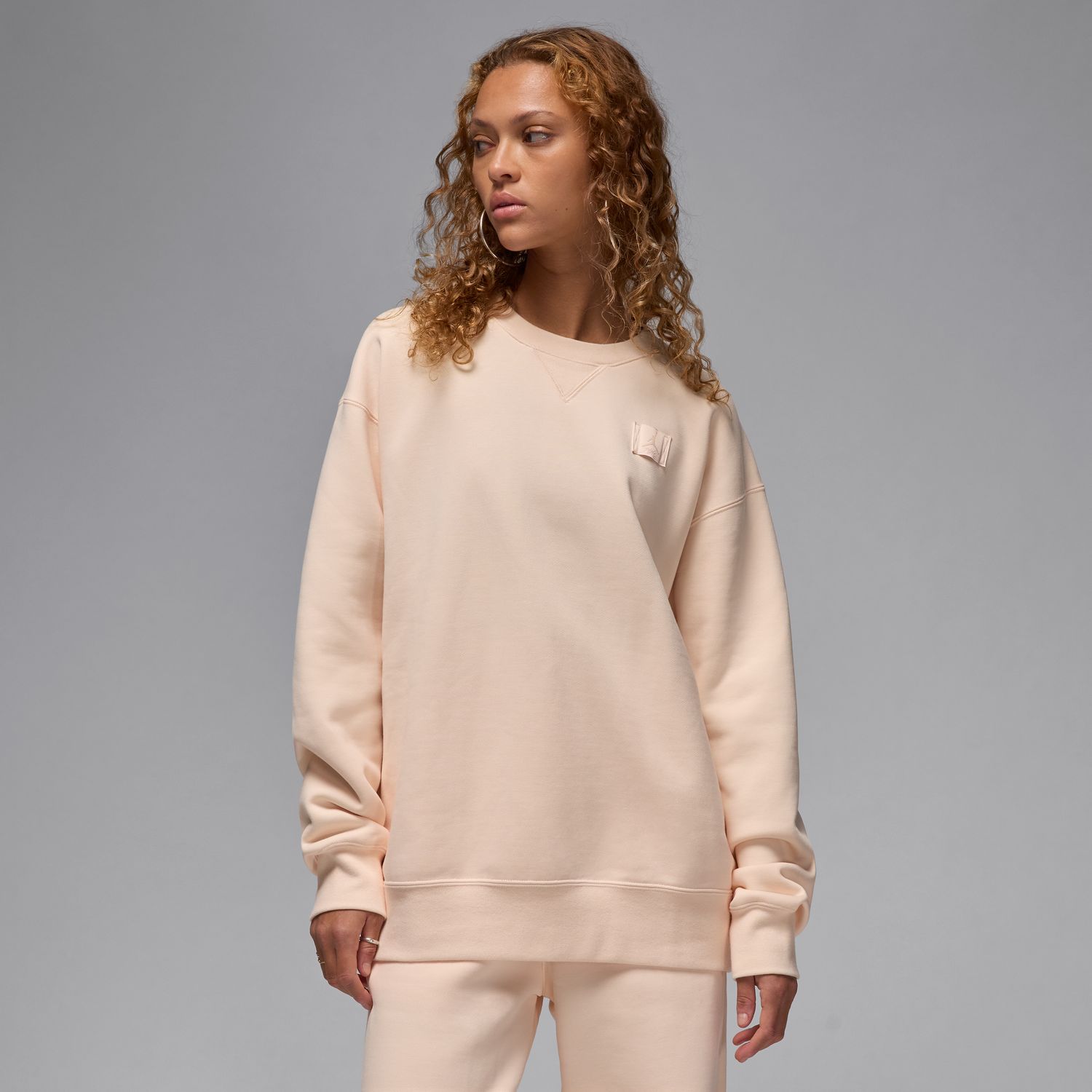 Jordan Flight Fleece Wmns Crewneck Guava Ice - Dámské - Mikina Jordan - Oranžové - FV7053-838 - Velikost: L