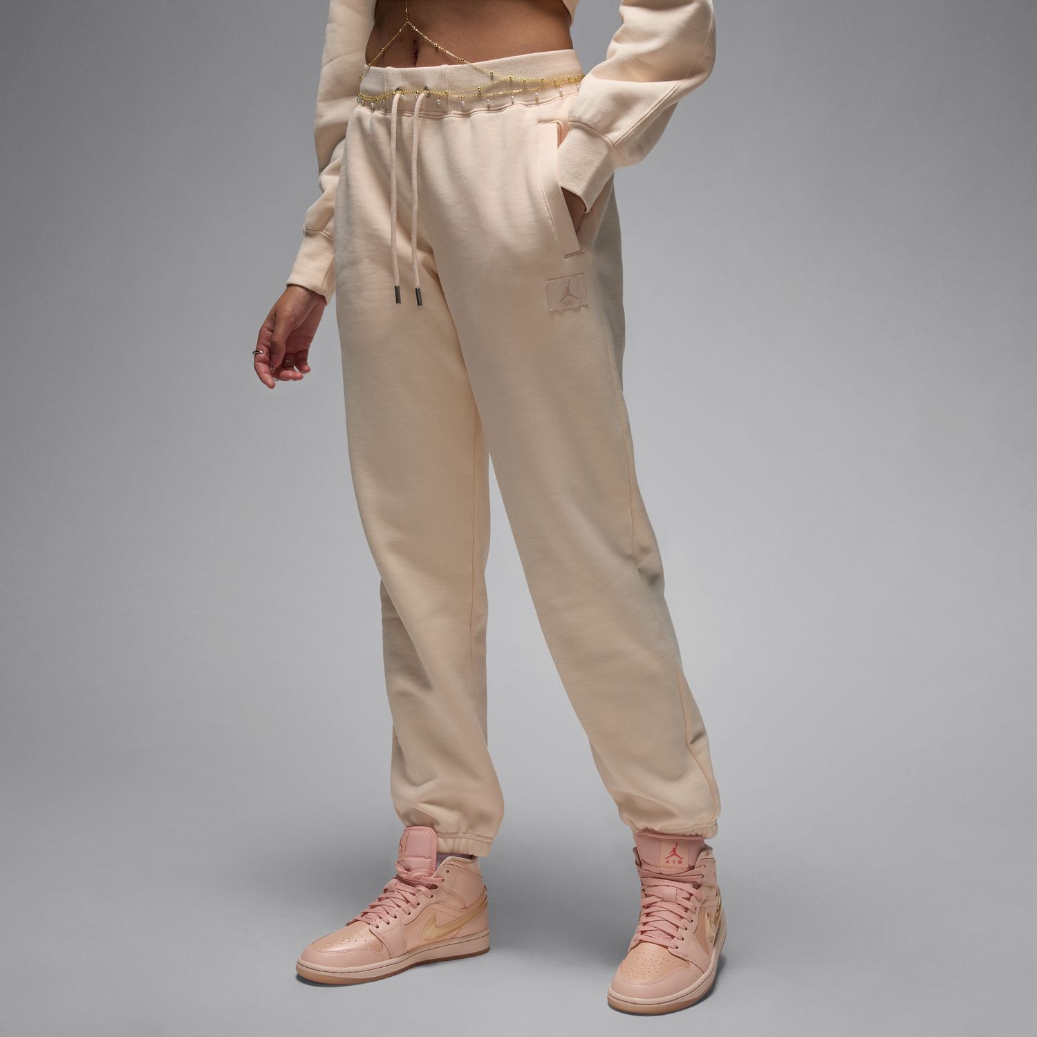Jordan Flight Fleece Wmns Pants Guava Ice - Dámské - Kalhoty Jordan - Oranžové - FV7059-838 - Velikost: L/T