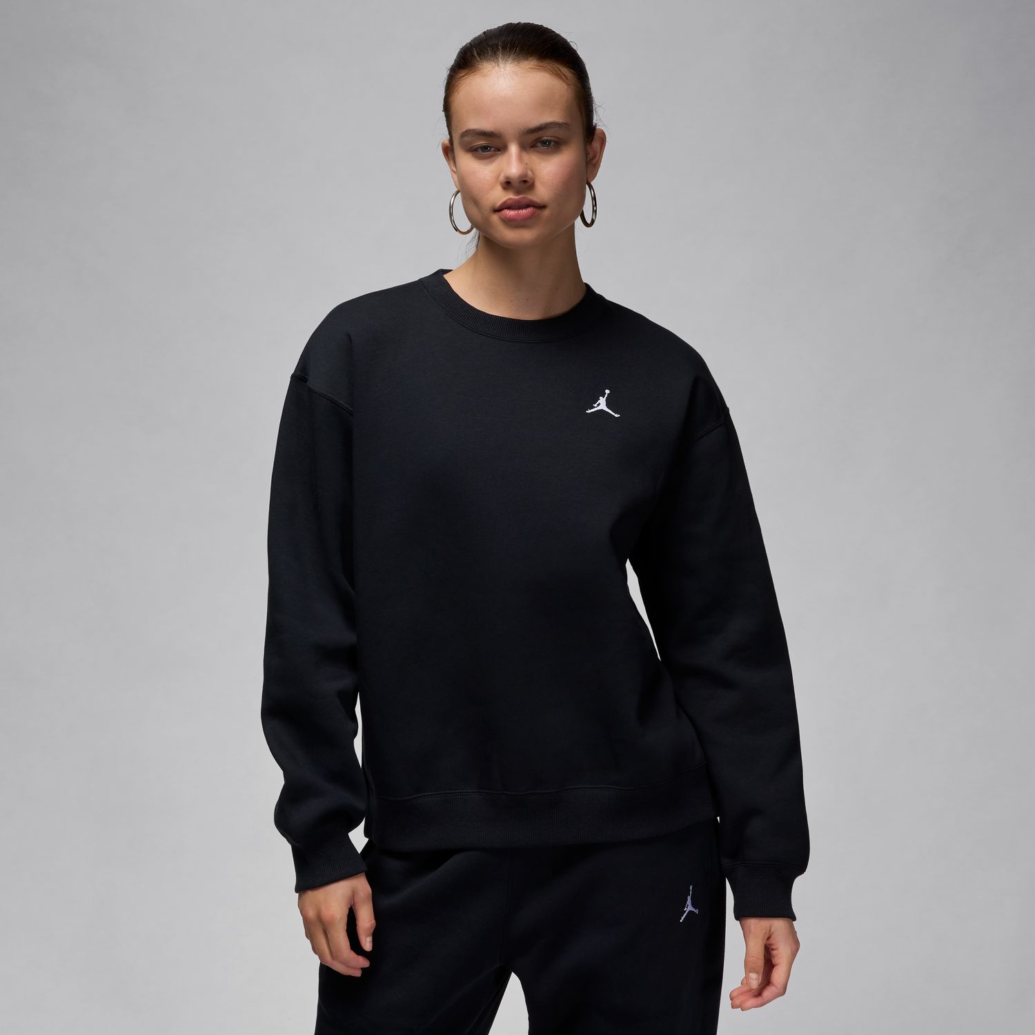 Levně Jordan Brooklyn Fleece Women's Crew-Neck Sweatshirt Black - Dámské - Mikina Jordan - Černé - FV7074-010