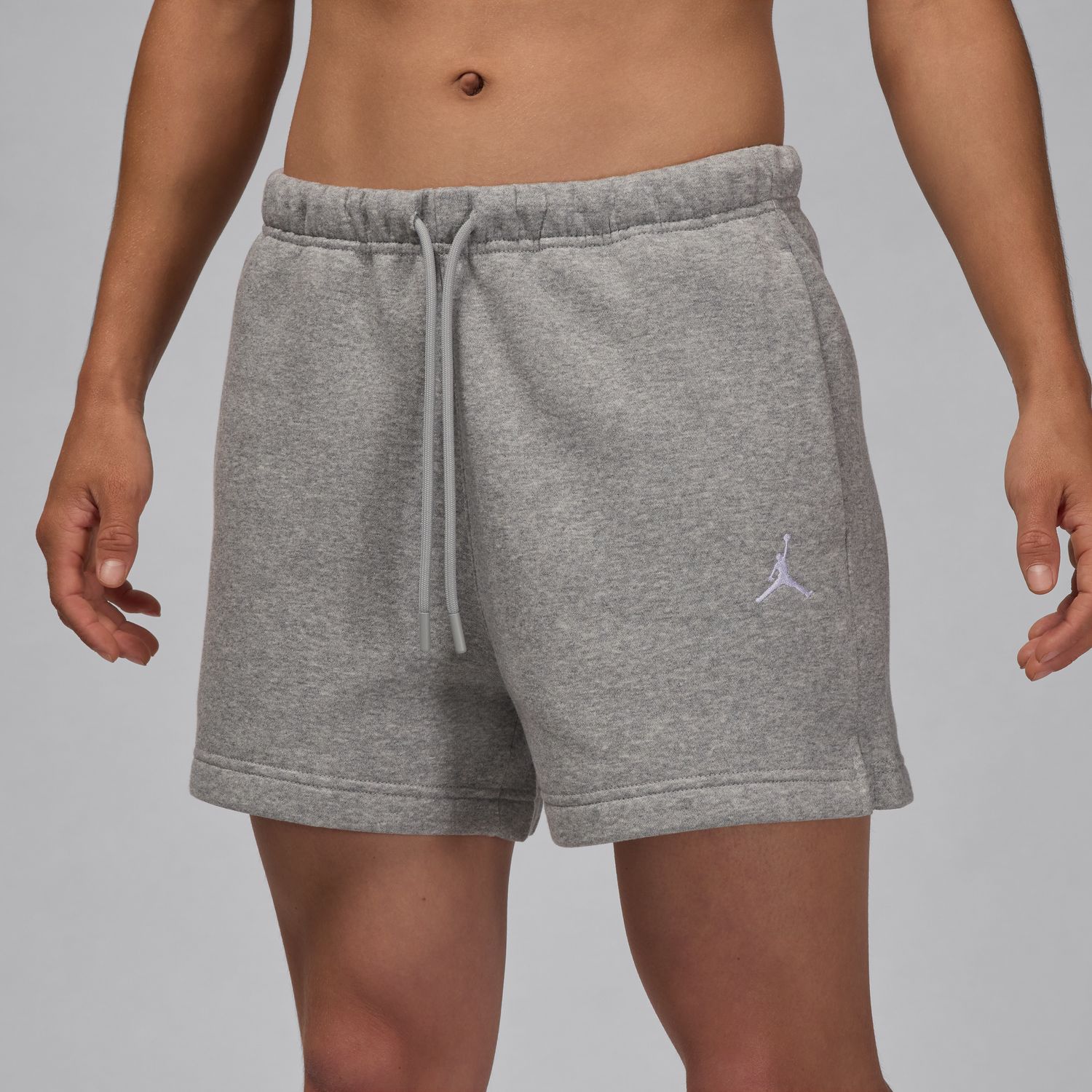 Jordan Brooklyn Fleece Wmns Shorts Heather Grey - Dámské - Kraťasy Jordan - Šedé - FV7080-063 - Velikost: L