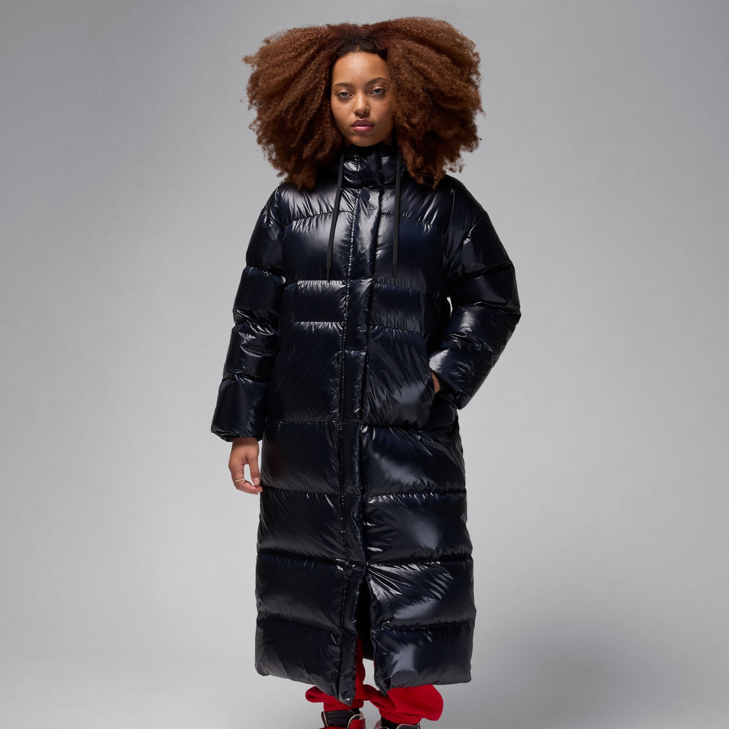 Jordan Wmns Down Parka Jacket Black - Dámské - Bunda Jordan - Černé - FV7143-010 - Velikost: S