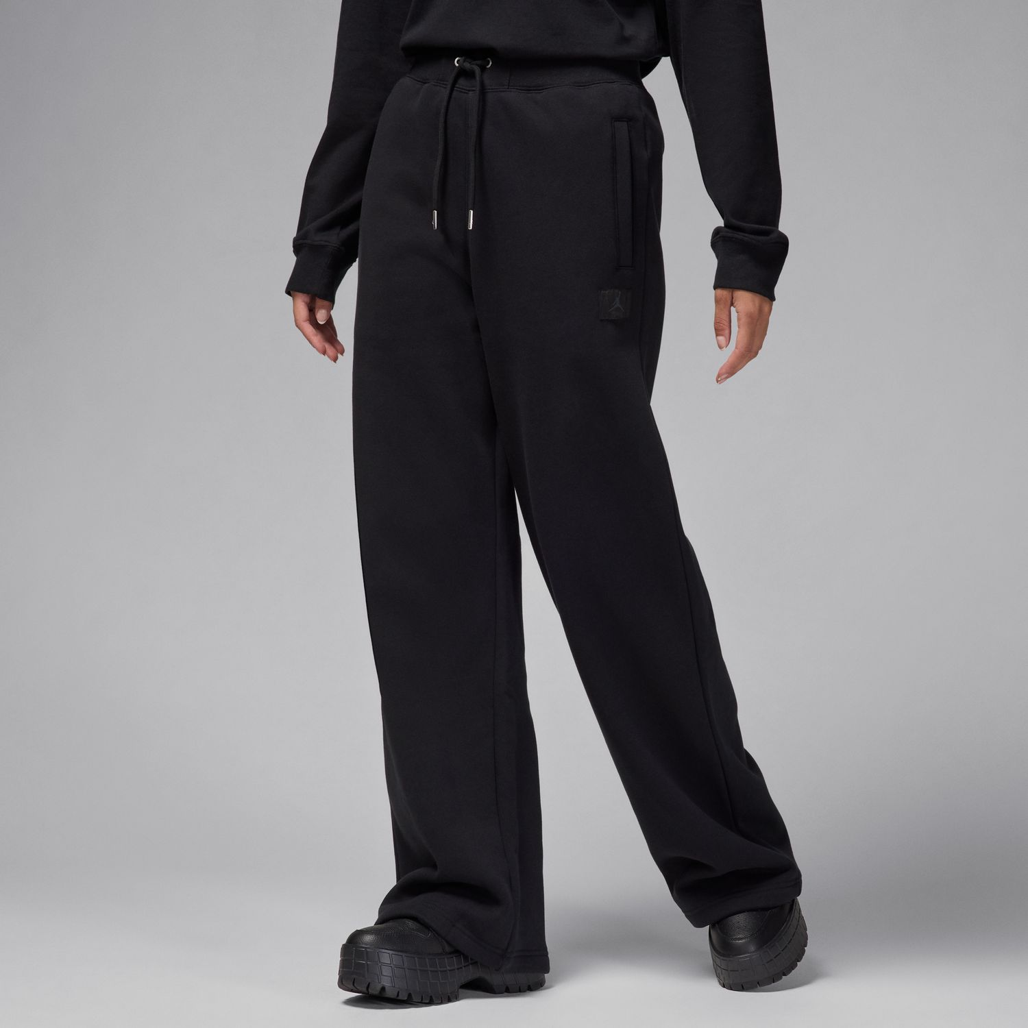 Jordan Flight Fleece Wmns Open-Hem Pants Black - Dámské - Kalhoty Jordan - Černé - FV7155-010 - Velikost: L