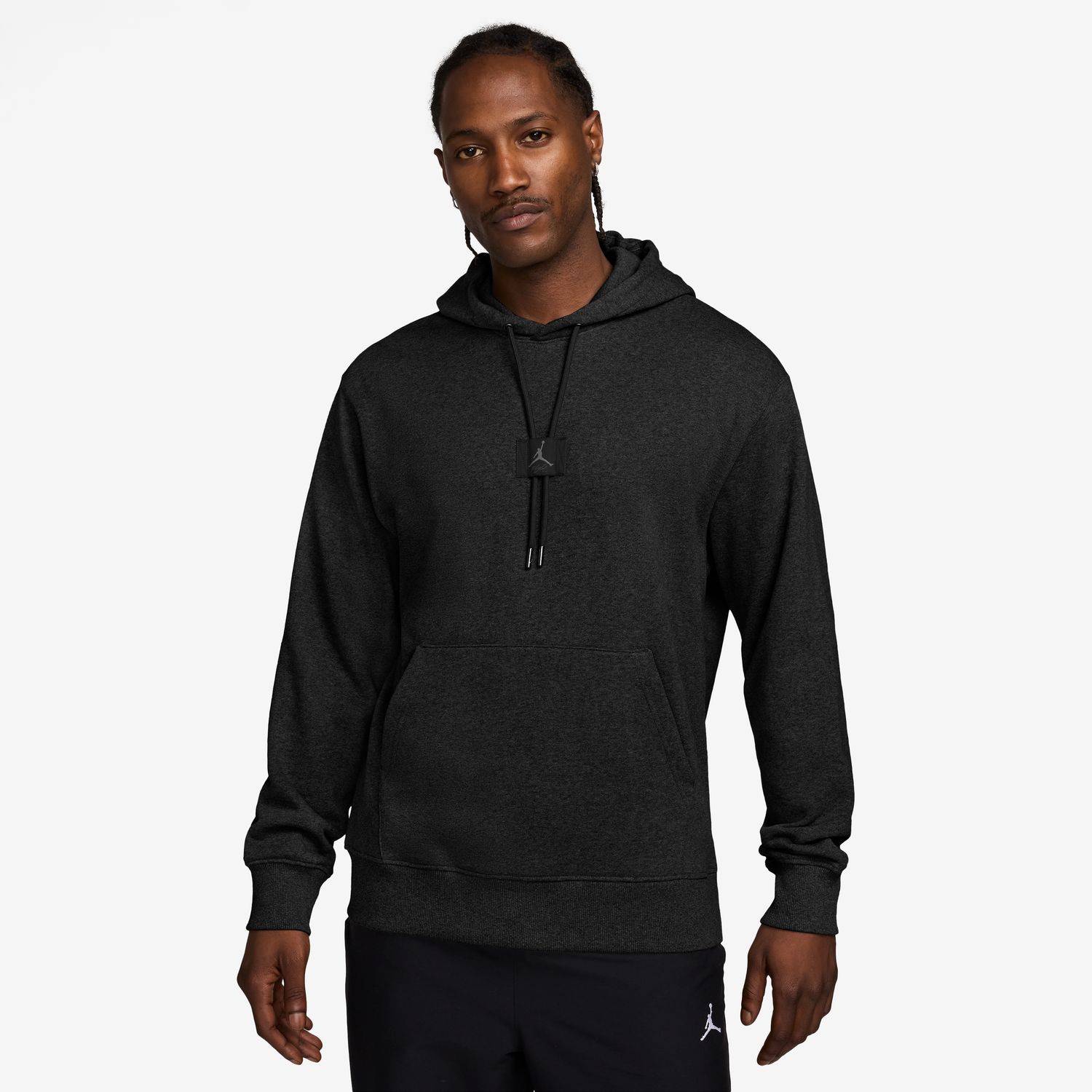 Jordan Flight Fleece Pullover Hoodie Black - Pánské - Mikina Jordan - Černé - FV7247-010 - Velikost: 2XL
