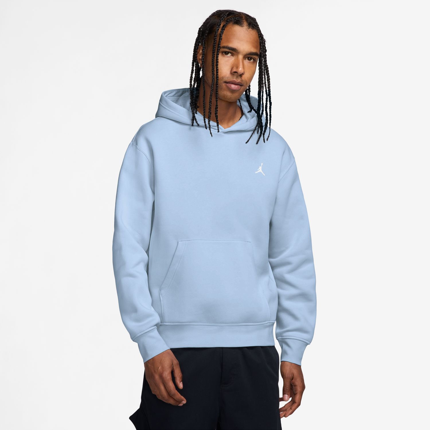 Jordan Brooklyn Fleece Pullover Hoodie Hydrogen Blue - Pánské - Mikina Jordan - Modré - FV7281-407 - Velikost: 2XL