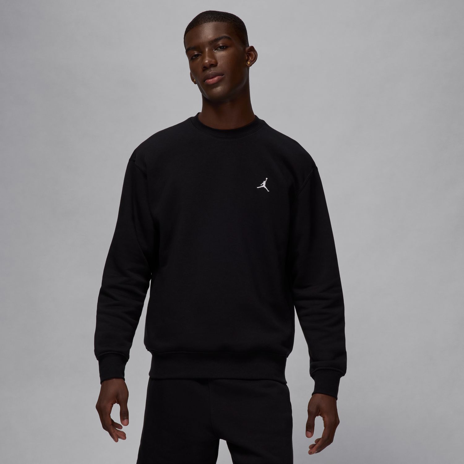 Jordan Brooklyn Fleece Crewneck Black - Pánské - Mikina Jordan - Černé - FV7293-010 - Velikost: 2XL