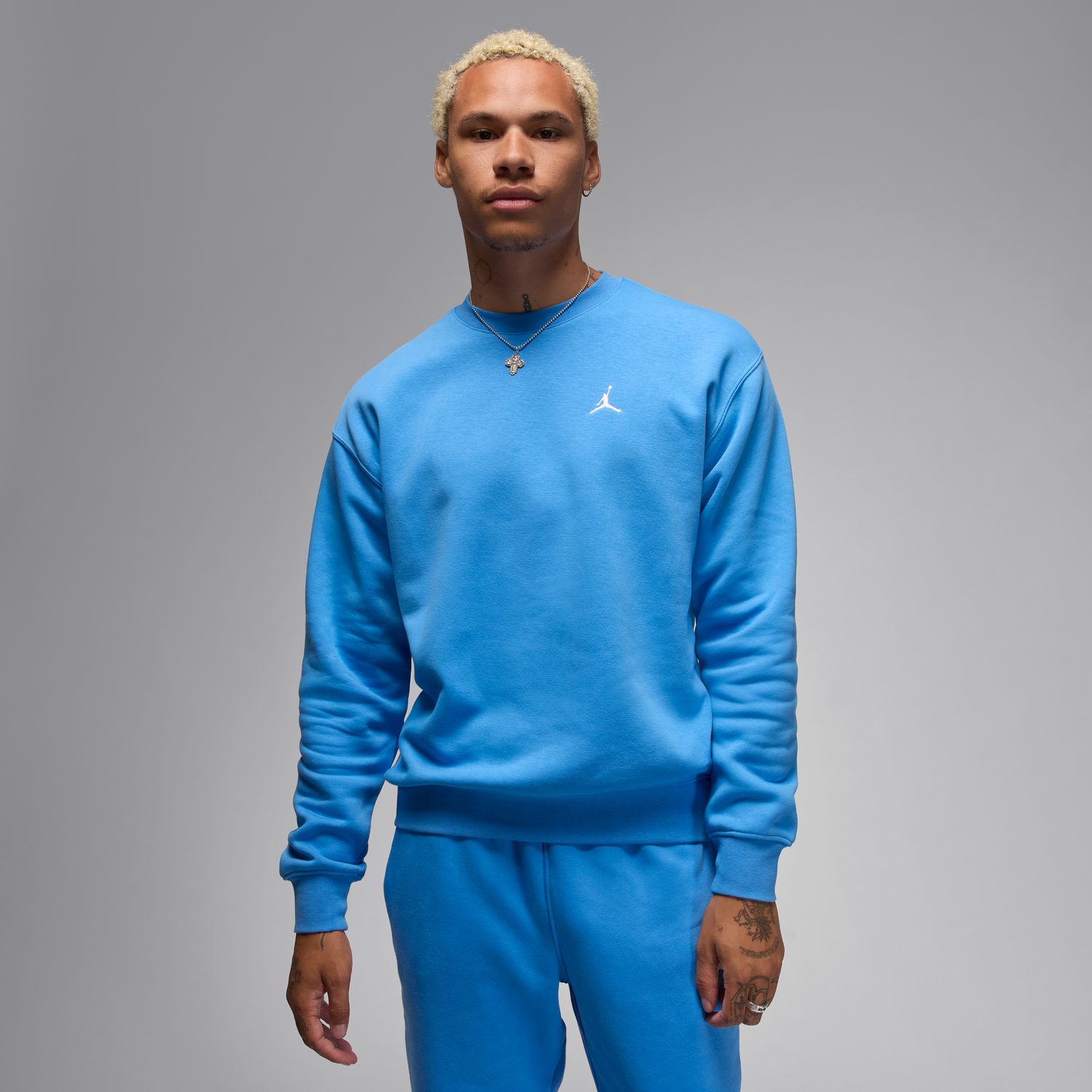 Jordan Brooklyn Fleece Crewneck Legend Blue - Pánské - Mikina Jordan - Modré - FV7293-469 - Velikost: 2XL