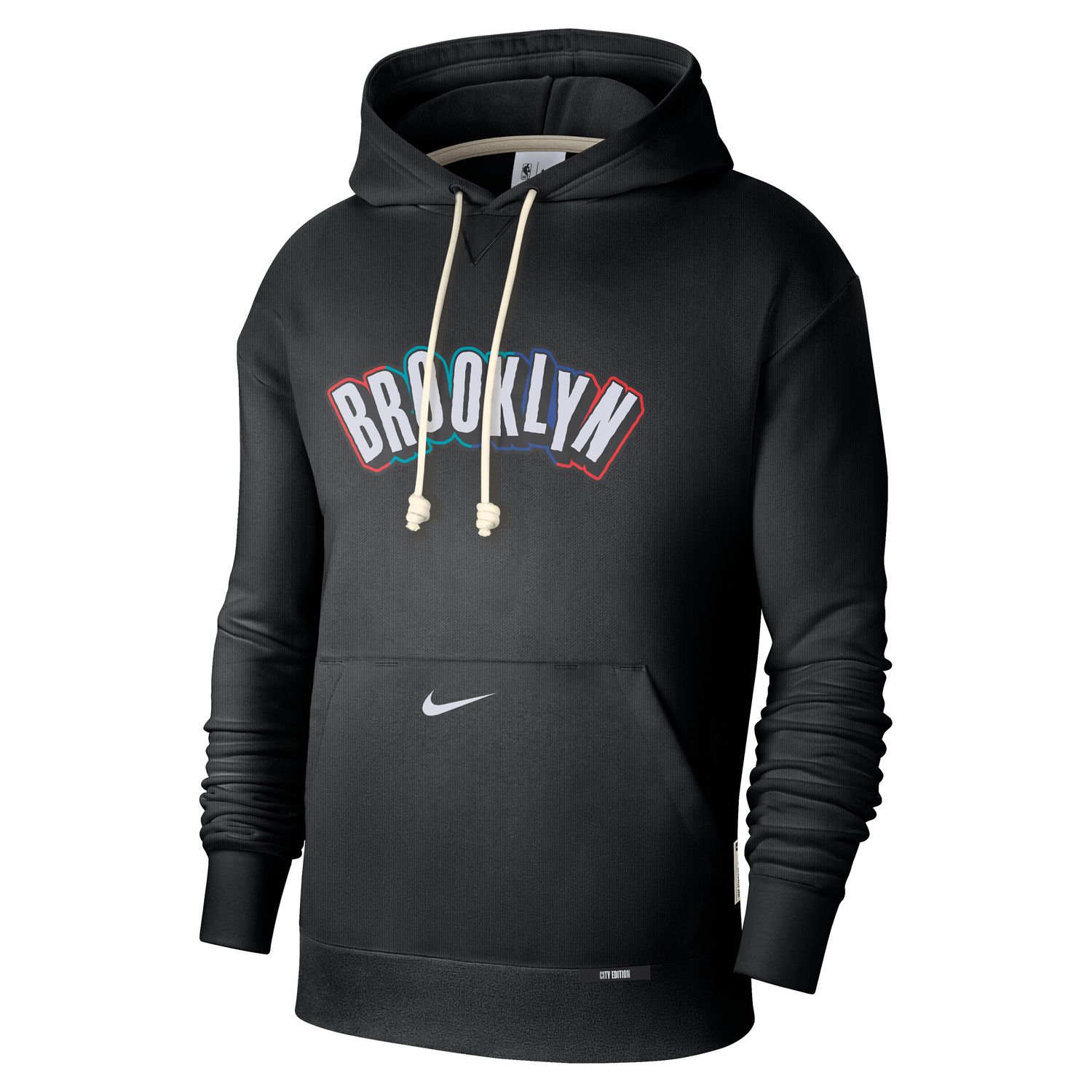 Nike Dri-FIT NBA Brooklyn Nets Standard Issue City Edition Hoodie - Pánské - Mikina Nike - Černé - FZ0475-010 - Velikost: S