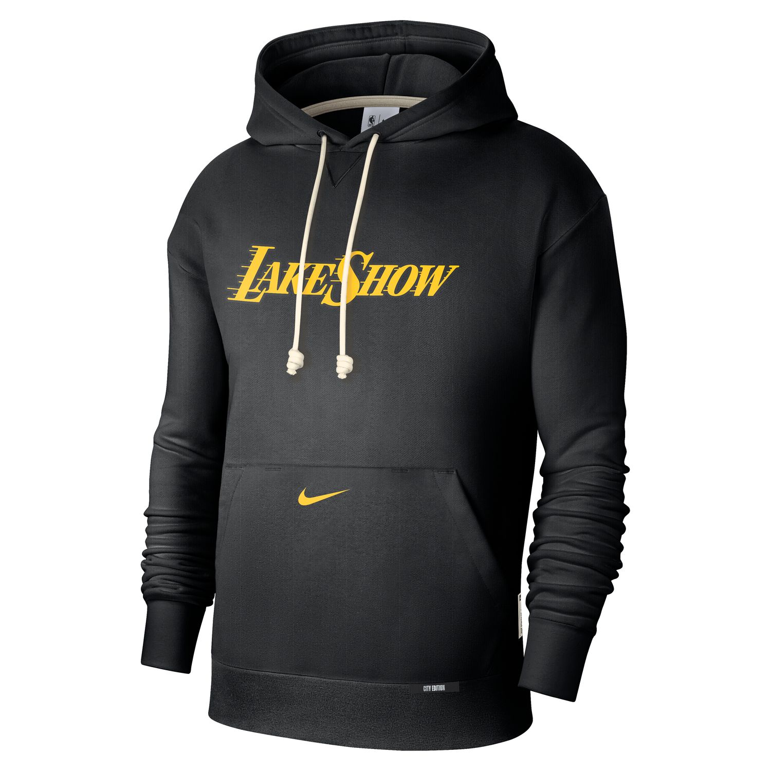 Nike Dri-FIT NBA Los Angeles Lakers Standard Issue City Edition Courtside Hoodie - Pánské - Mikina Nike - Černé - FZ0486-010 - Velikost: M