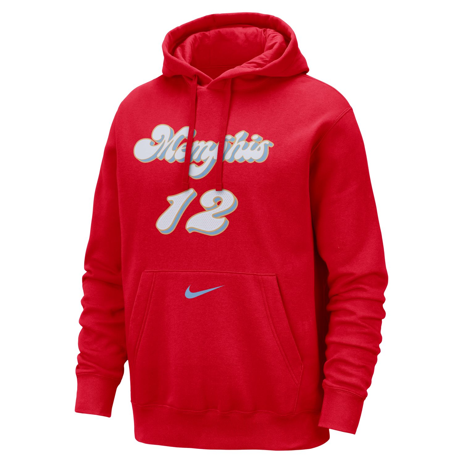 Nike NBA Ja Morant Memphis Grizzlies Club City Edition Hoodie - Pánské - Mikina Nike - Červené - FZ0554-658 - Velikost: XL