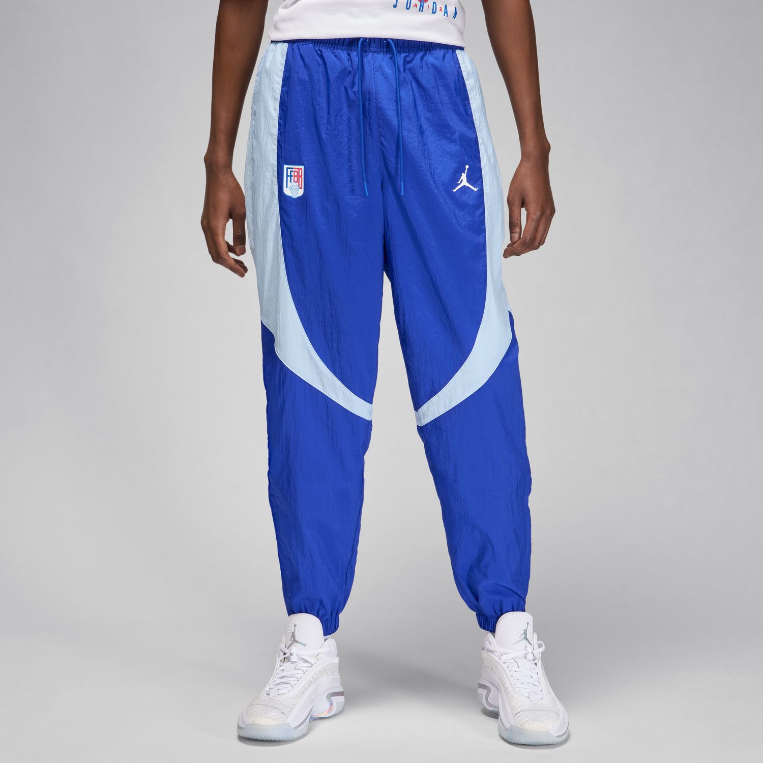 Jordan Sport JAM Fédération Française de Basketball Blue - Pánské - Kalhoty Jordan - Modré - FZ0949-417 - Velikost: 2XL