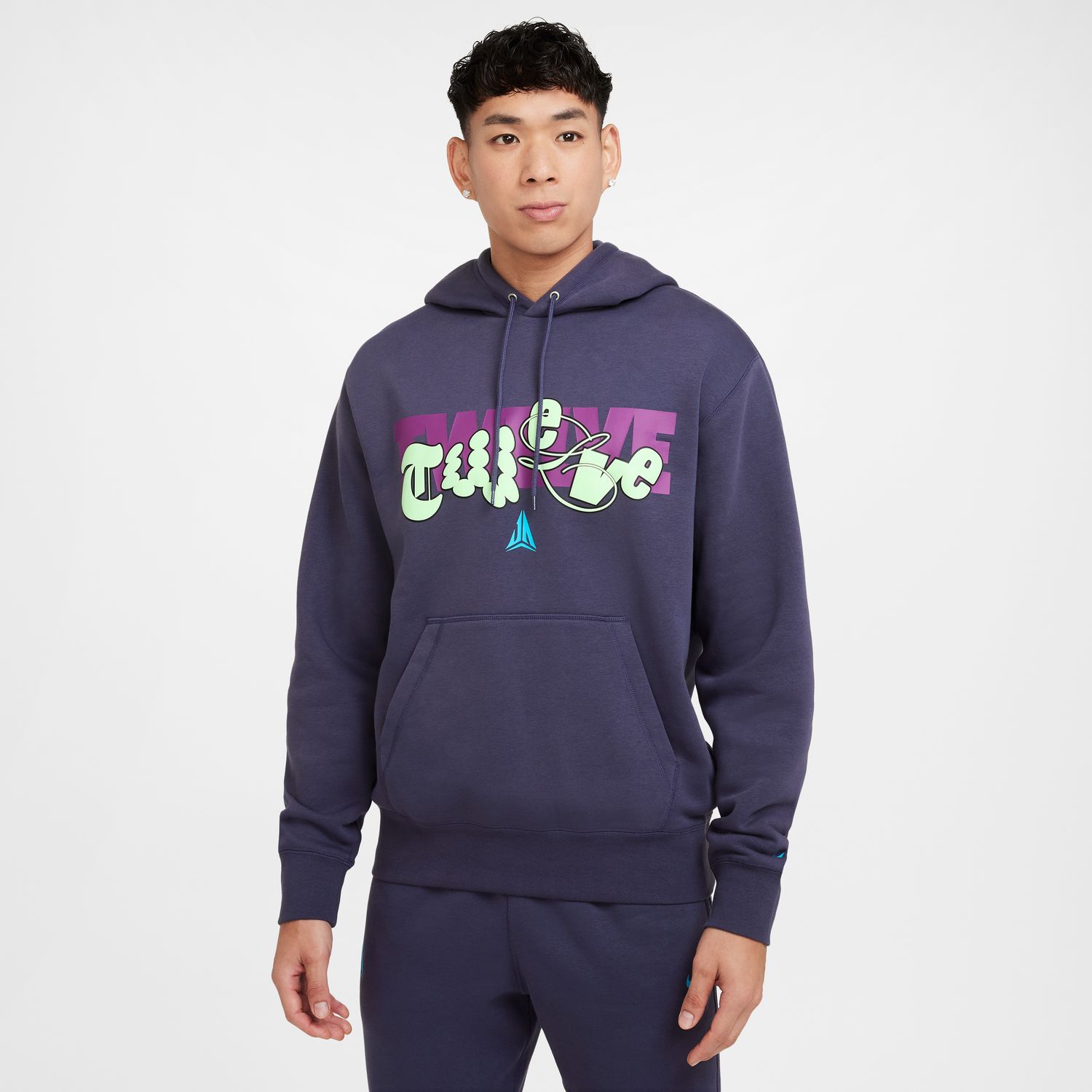 Nike Ja Club Fleece Basketball Hoodie Dark Raisin - Pánské - Mikina Nike - Fialové - FZ1038-573 - Velikost: M/T