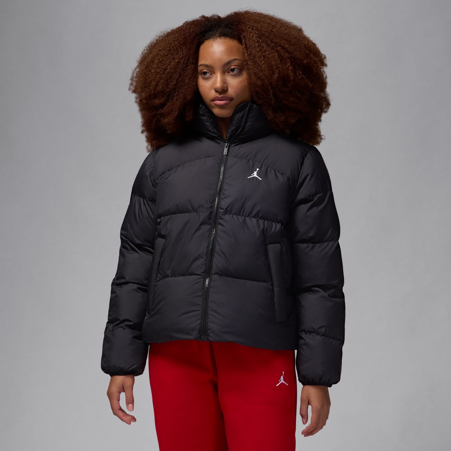 Jordan Wmns Puffer Jacket Black - Dámské - Bunda Jordan - Černé - FZ4527-010 - Velikost: L
