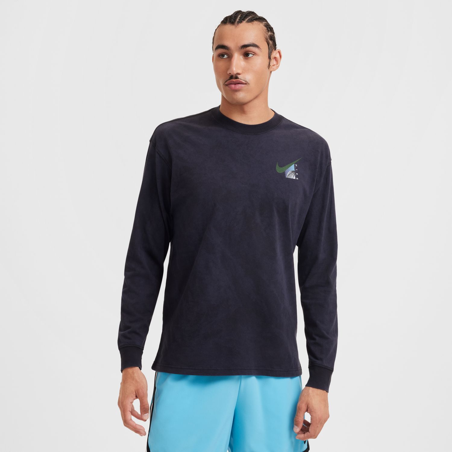 Nike Max90 Long-Sleeve Basketball Tee Black - Pánské - Triko Nike - Černé - HF6195-010 - Velikost: L