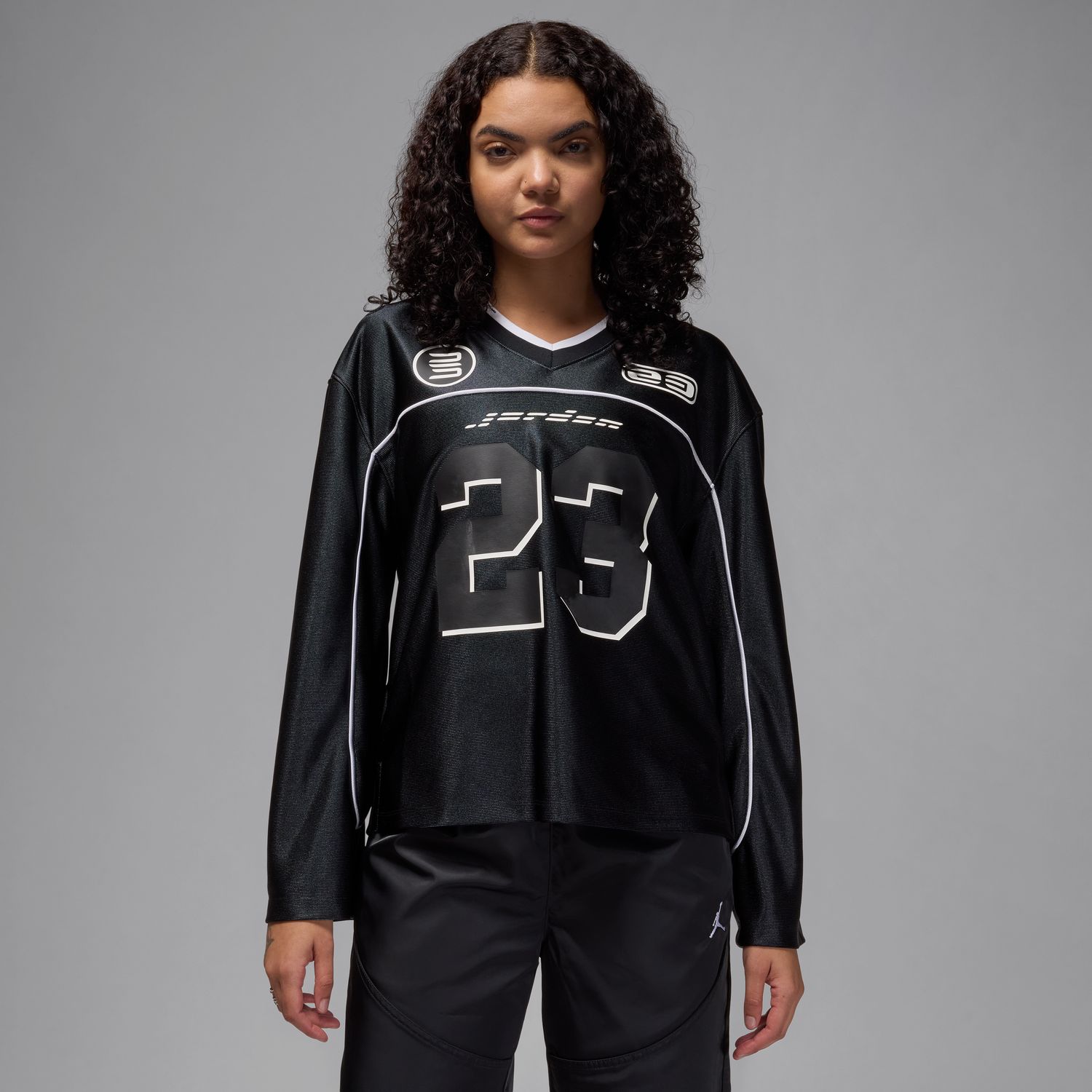 Jordan Wmns Long-Sleeve Jersey Black - Pánské - Dres Jordan - Černé - HF9459-010 - Velikost: L
