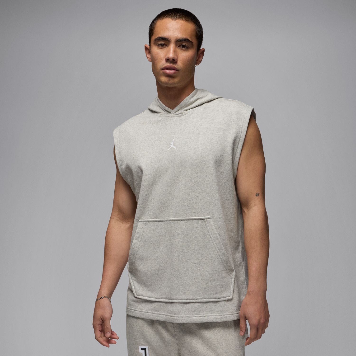 Jordan Sport Crossover Dri-FIT Sleeveless Pullover Hoodie Heather Grey - Pánské - Mikina Jordan - Šedé - HF9938-050 - Velikost: M