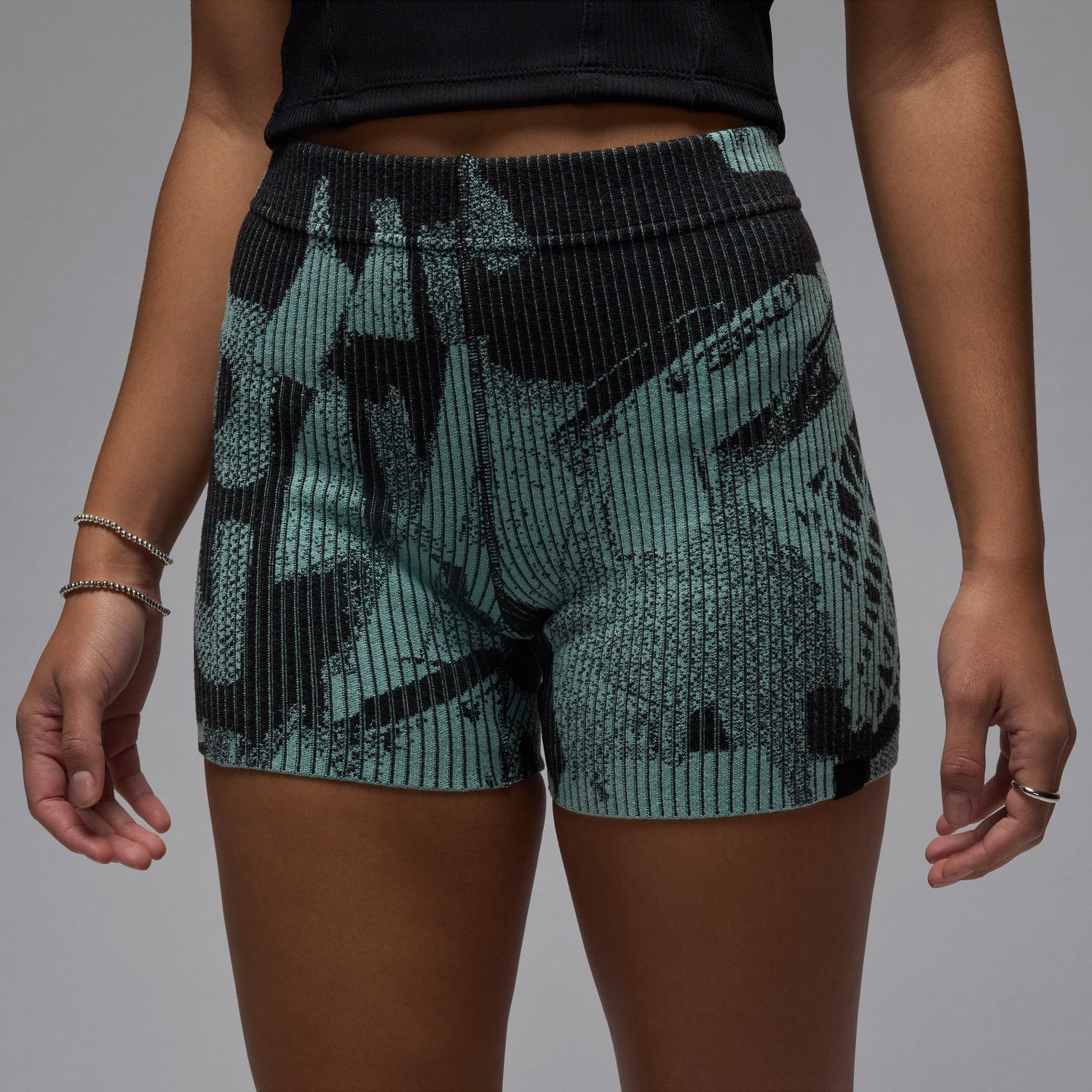 Jordan Air Wmns Knit Shorts Mineral - Dámské - Kraťasy Jordan - Zelené - HJ0013-309 - Velikost: S