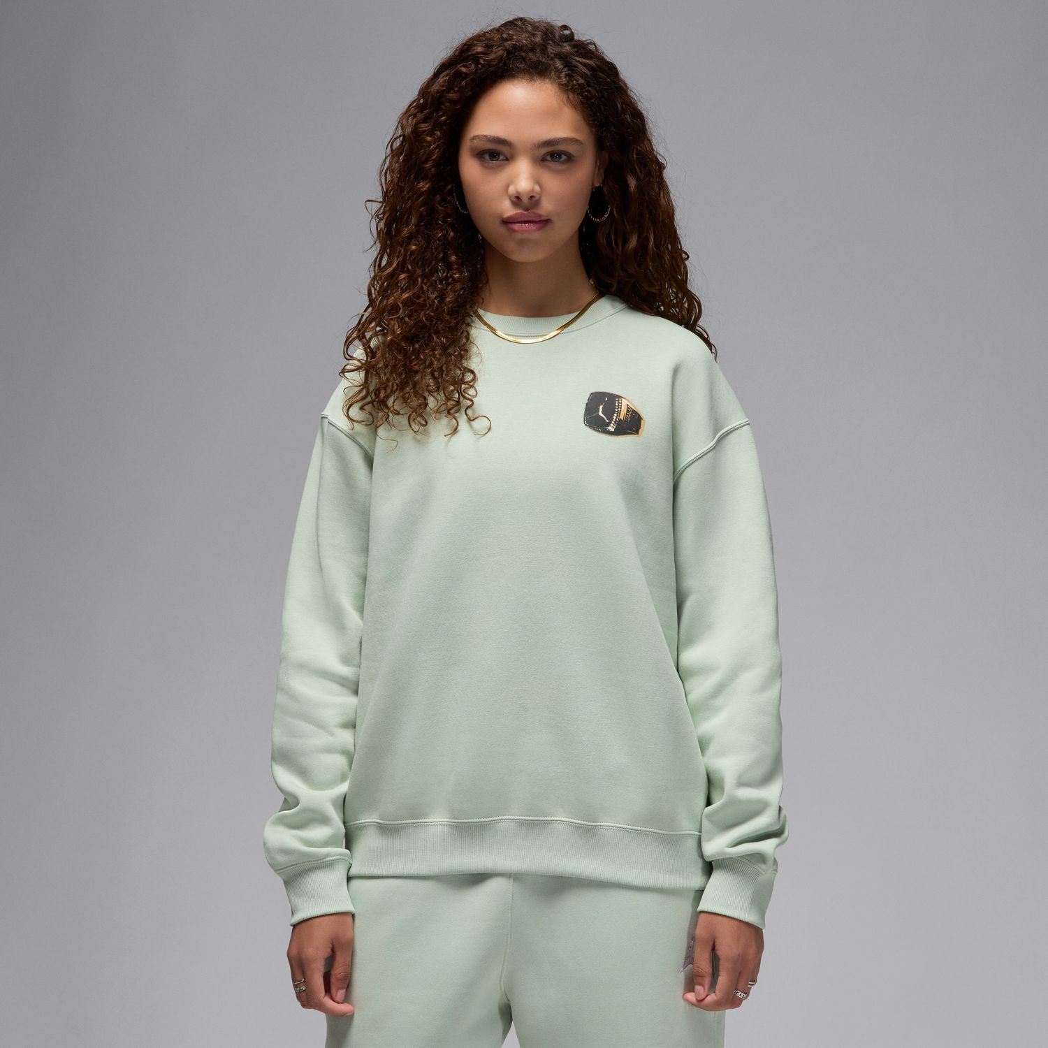 Levně Jordan Brooklyn Fleece Crewneck Wmns Seafoam - Dámské - Mikina Jordan - Zelené - HJ0205-017