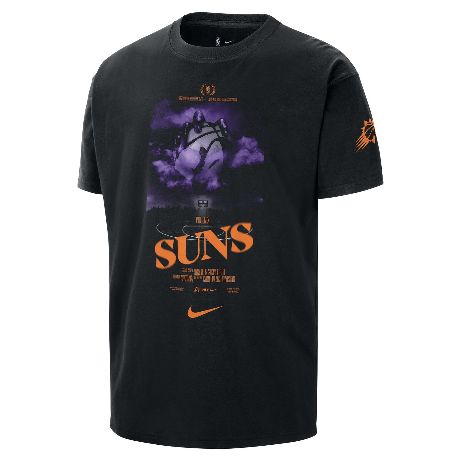 Nike NBA Phoenix Suns Courtside Tee Black - Pánské - Triko Nike - Černé - HJ2701-010 - Velikost: S
