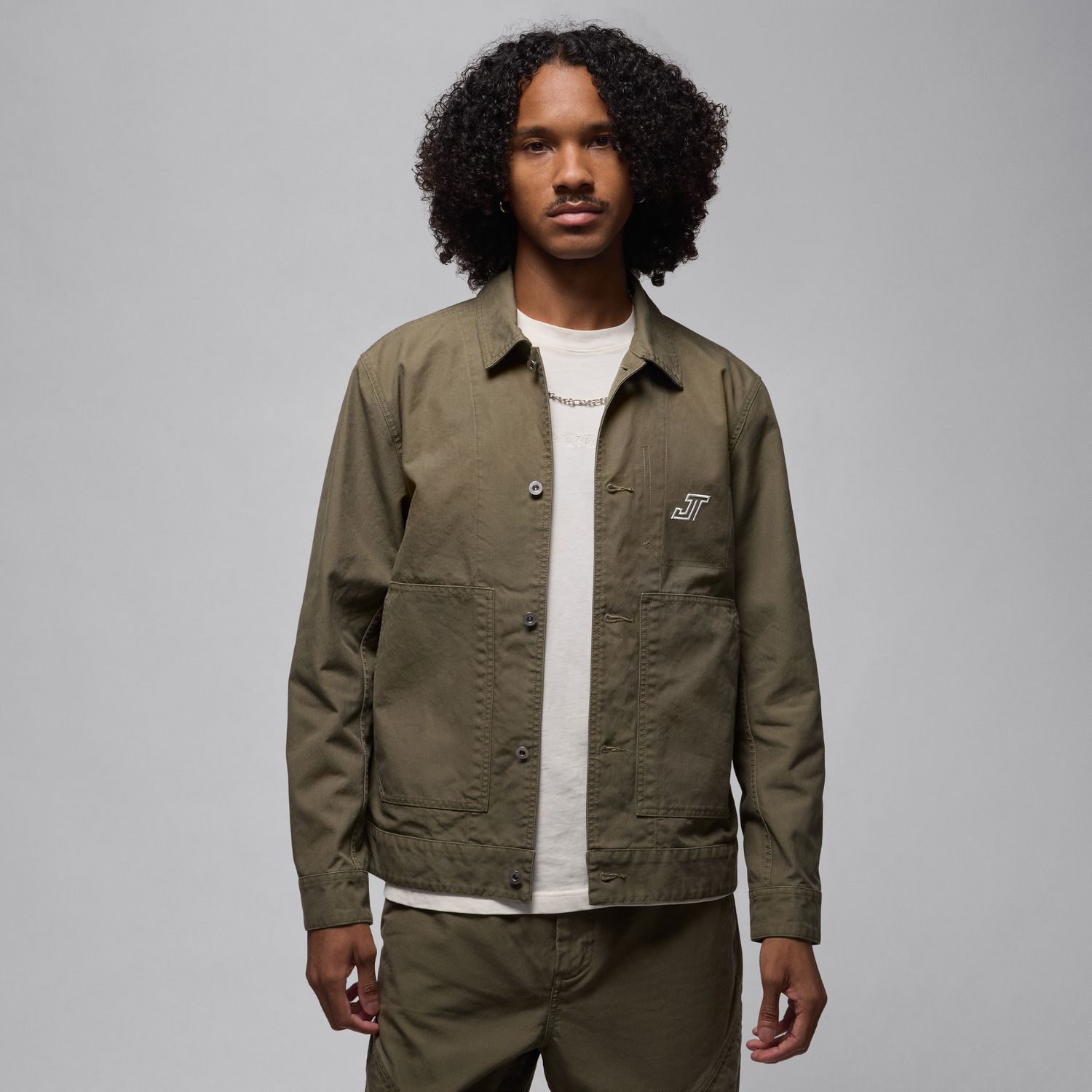 Jordan Tatum Chicago Jacket Medium Olive - Pánské - Bunda Jordan - Zelené - HM3880-222 - Velikost: 2XL
